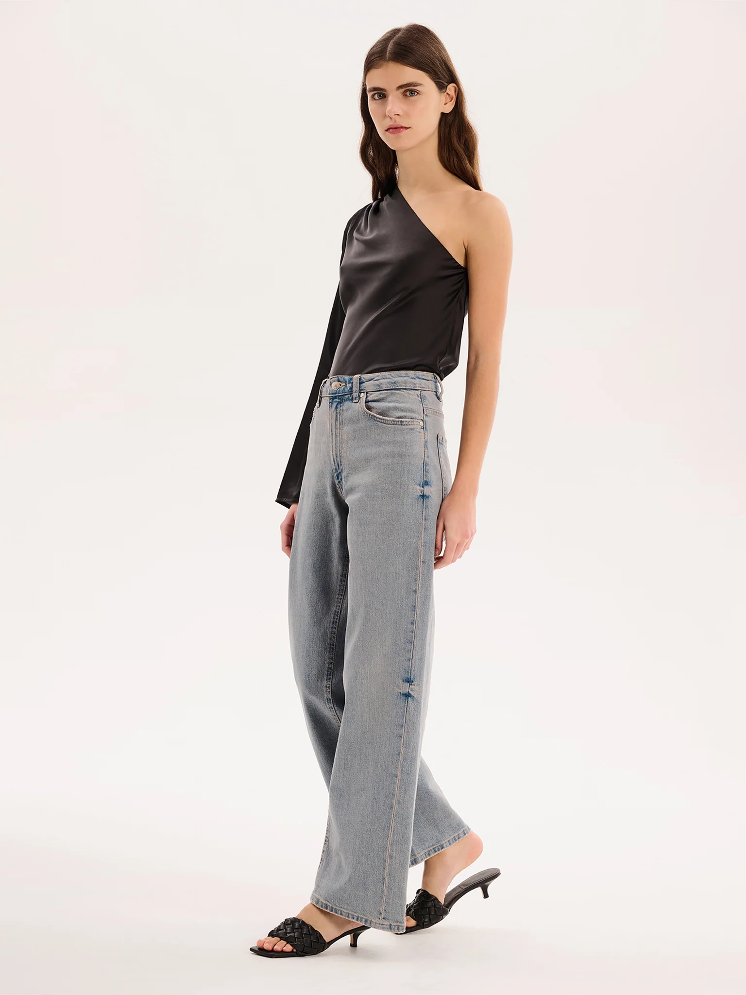 Natalia One Shoulder Top in Black - Image 3
