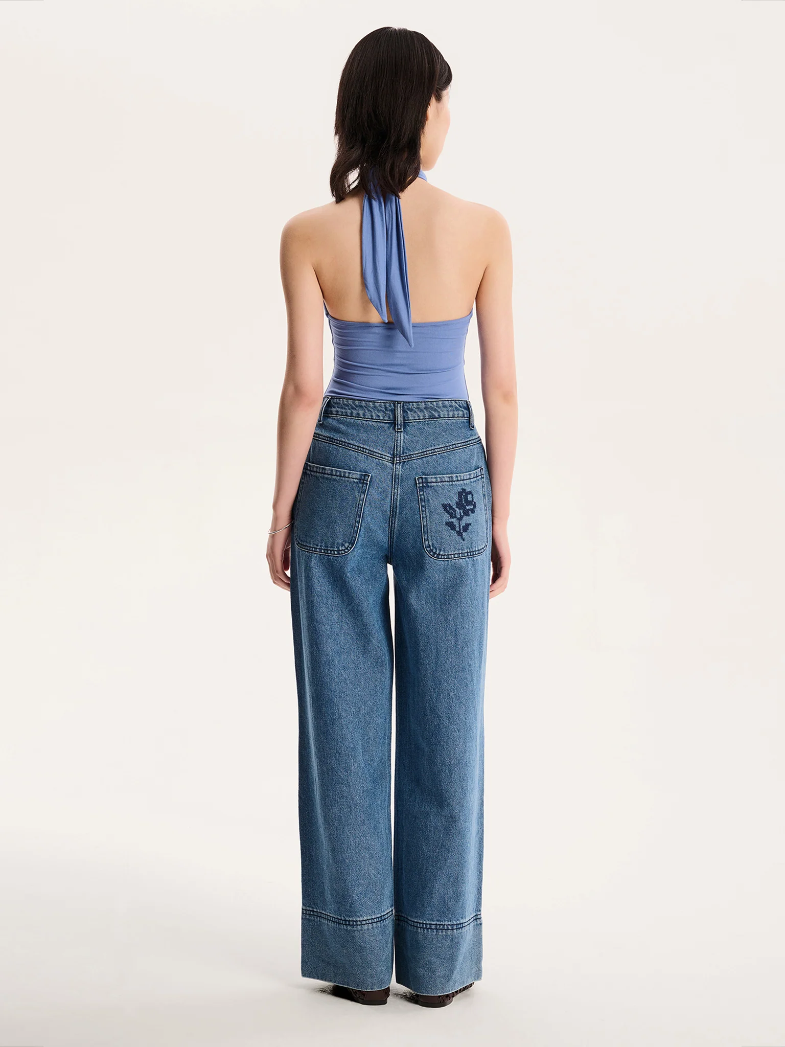 Nelson Halter Neck Top in Blue - Image 4