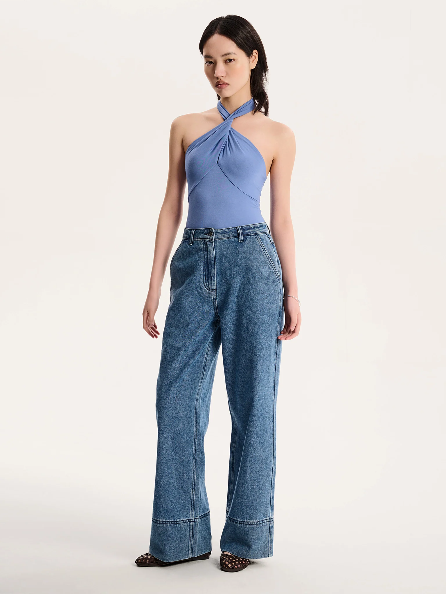Nelson Halter Neck Top in Blue - Image 5