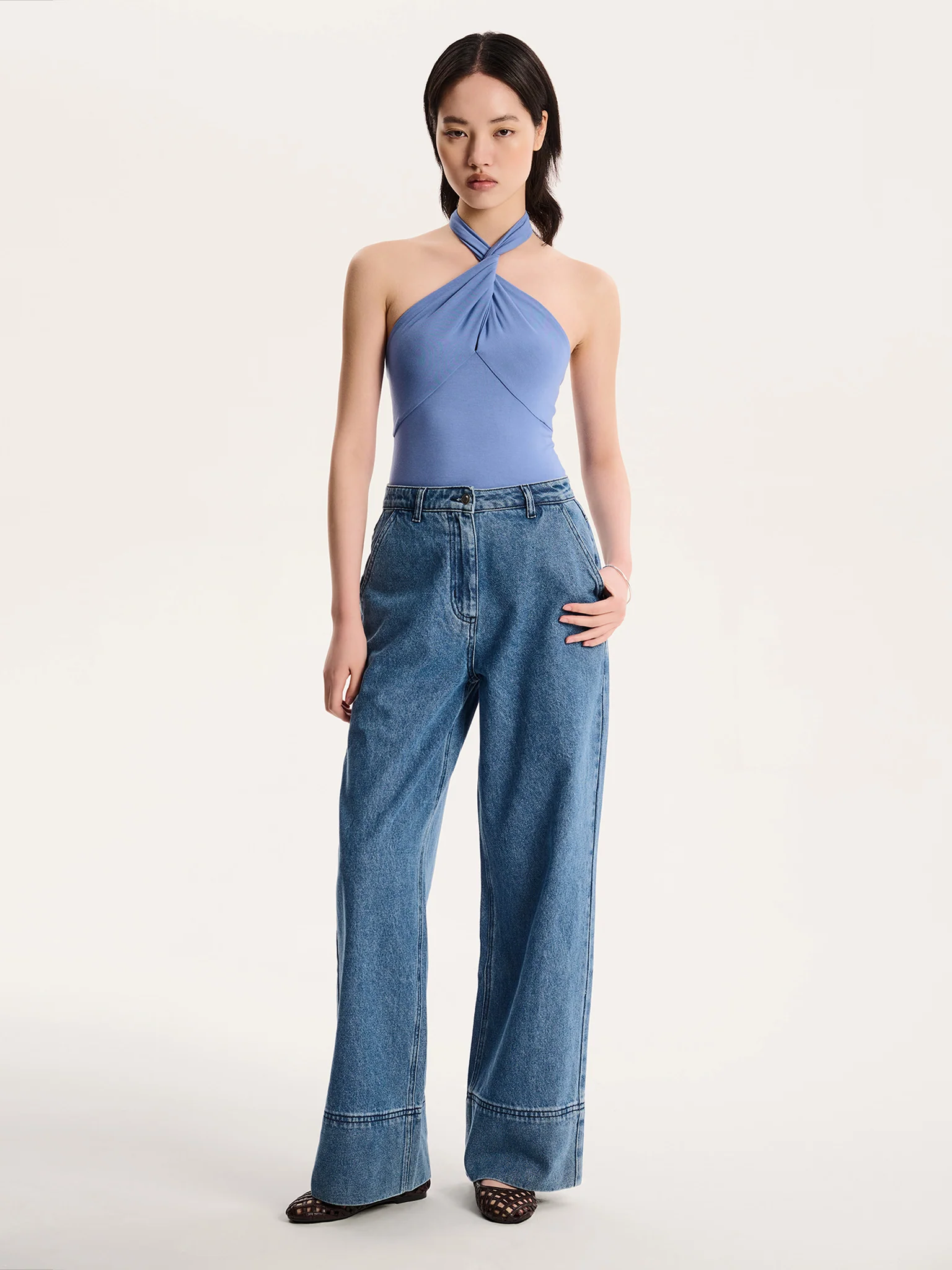 Nelson Halter Neck Top in Blue - Image 6
