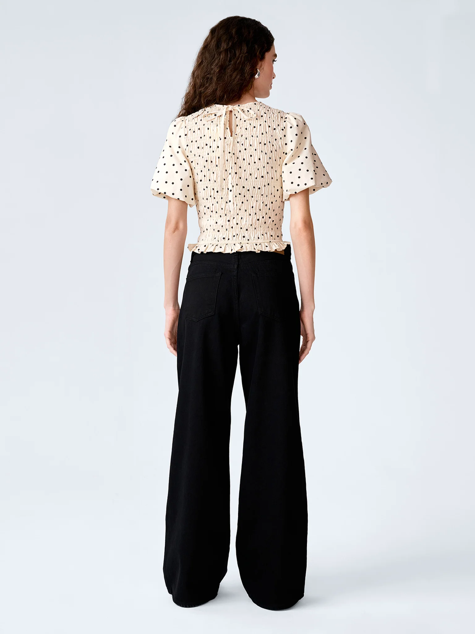 Nicolla Top in White Polka Dot - Image 5