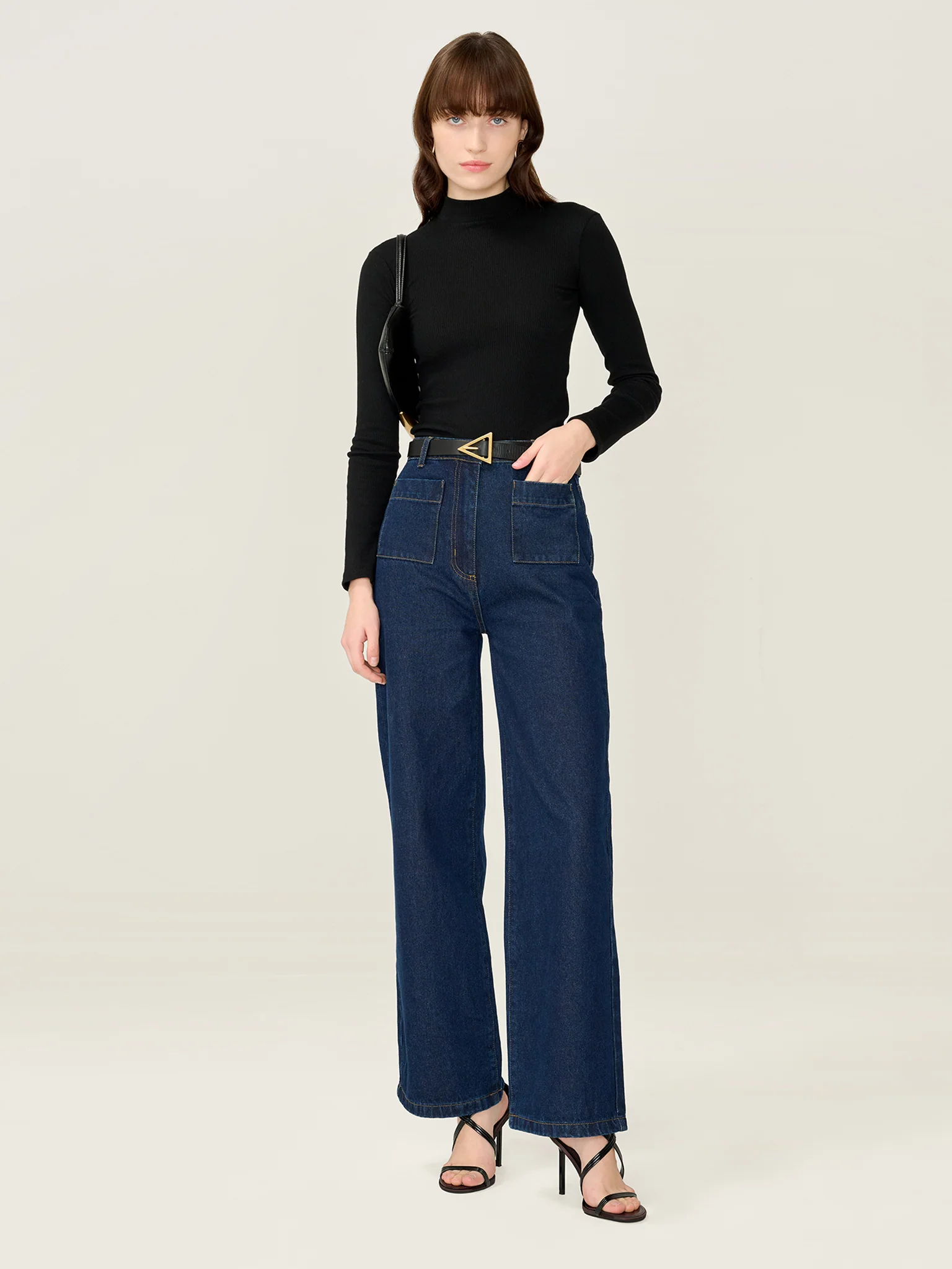 North Mock Neck Top in Black - Image 2