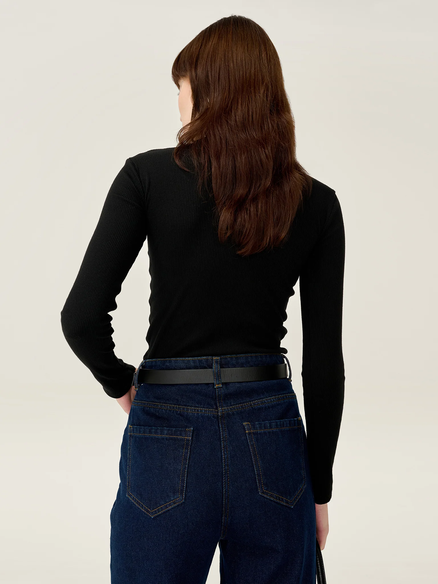 North Mock Neck Top in Black - Image 4