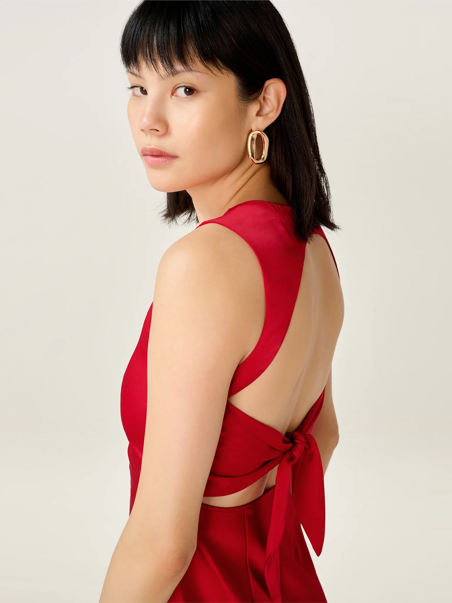 Nova Mini Dress in Barbados Cherry - Image 3