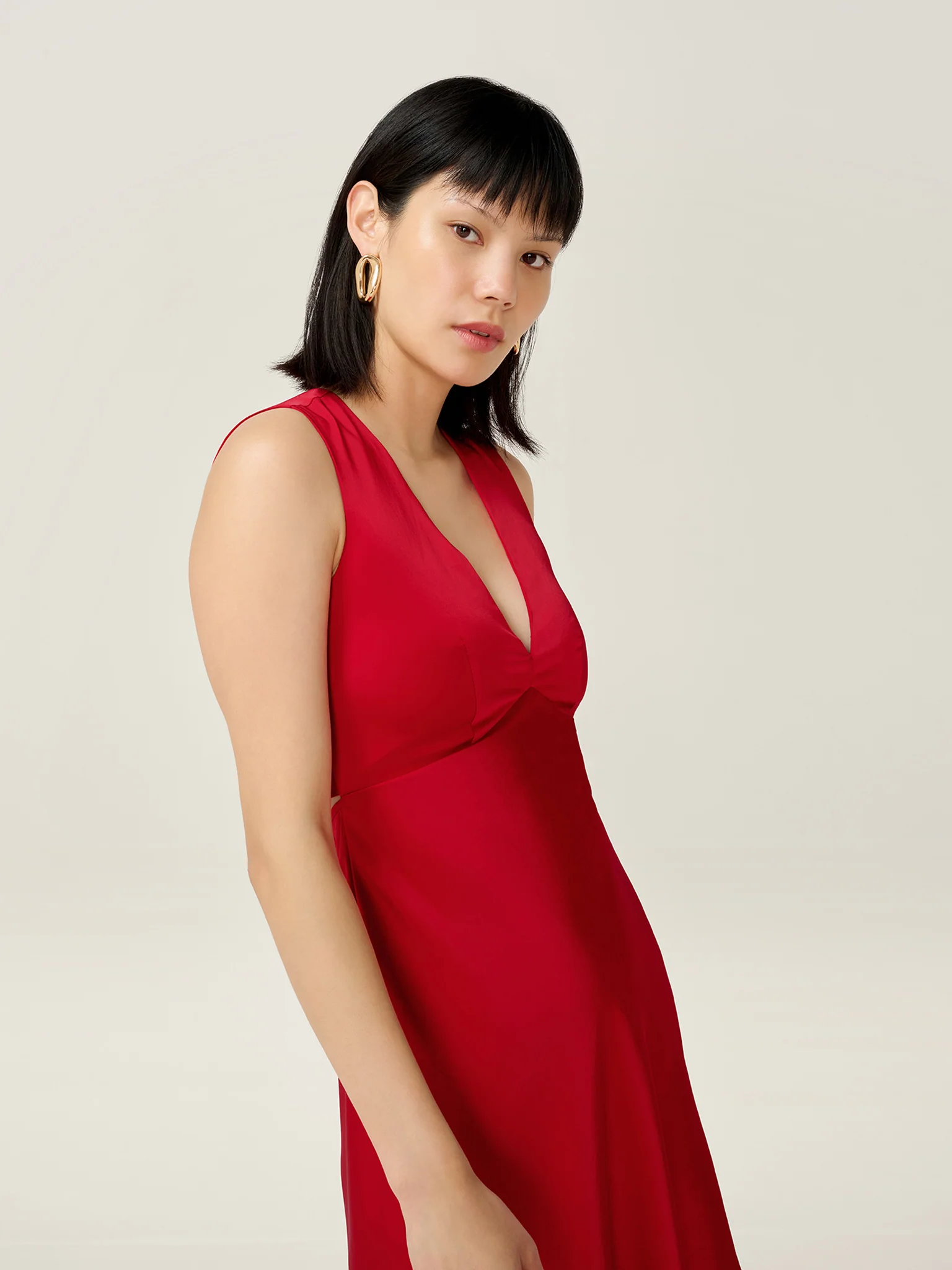 Nova Mini Dress in Barbados Cherry - Image 4