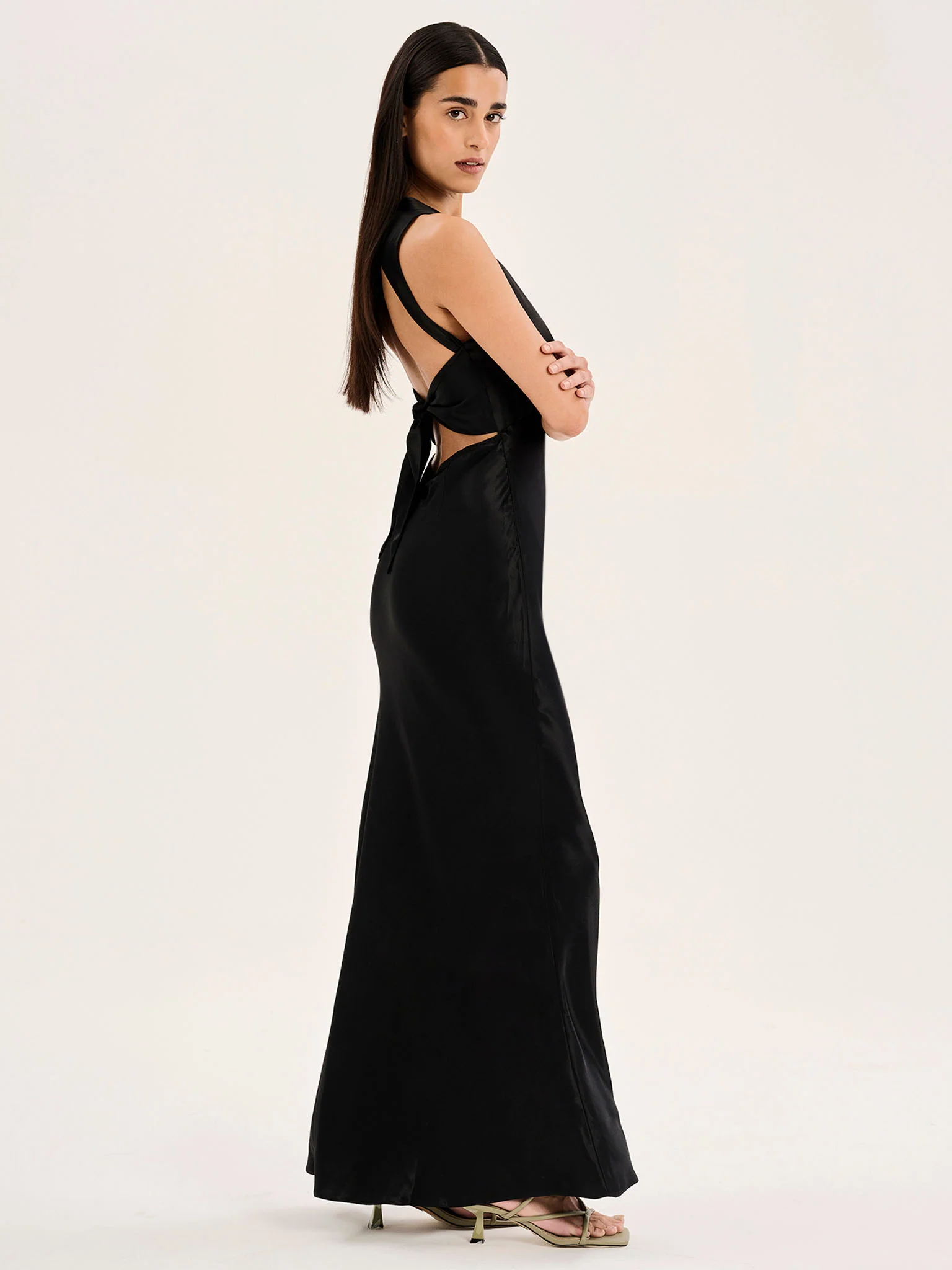Nova Tie Dress in Black - Image 2
