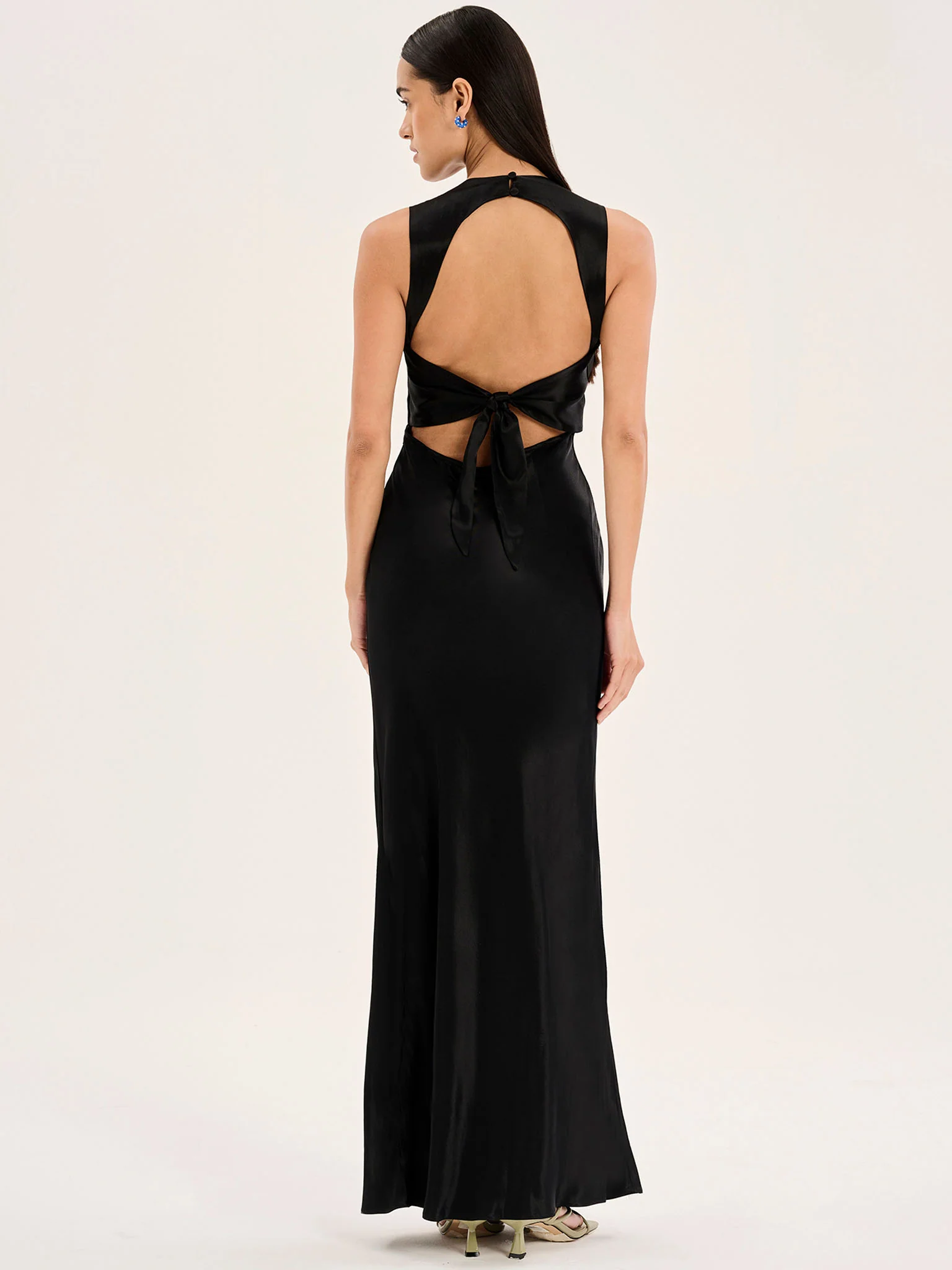 Nova Tie Dress in Black - Image 3