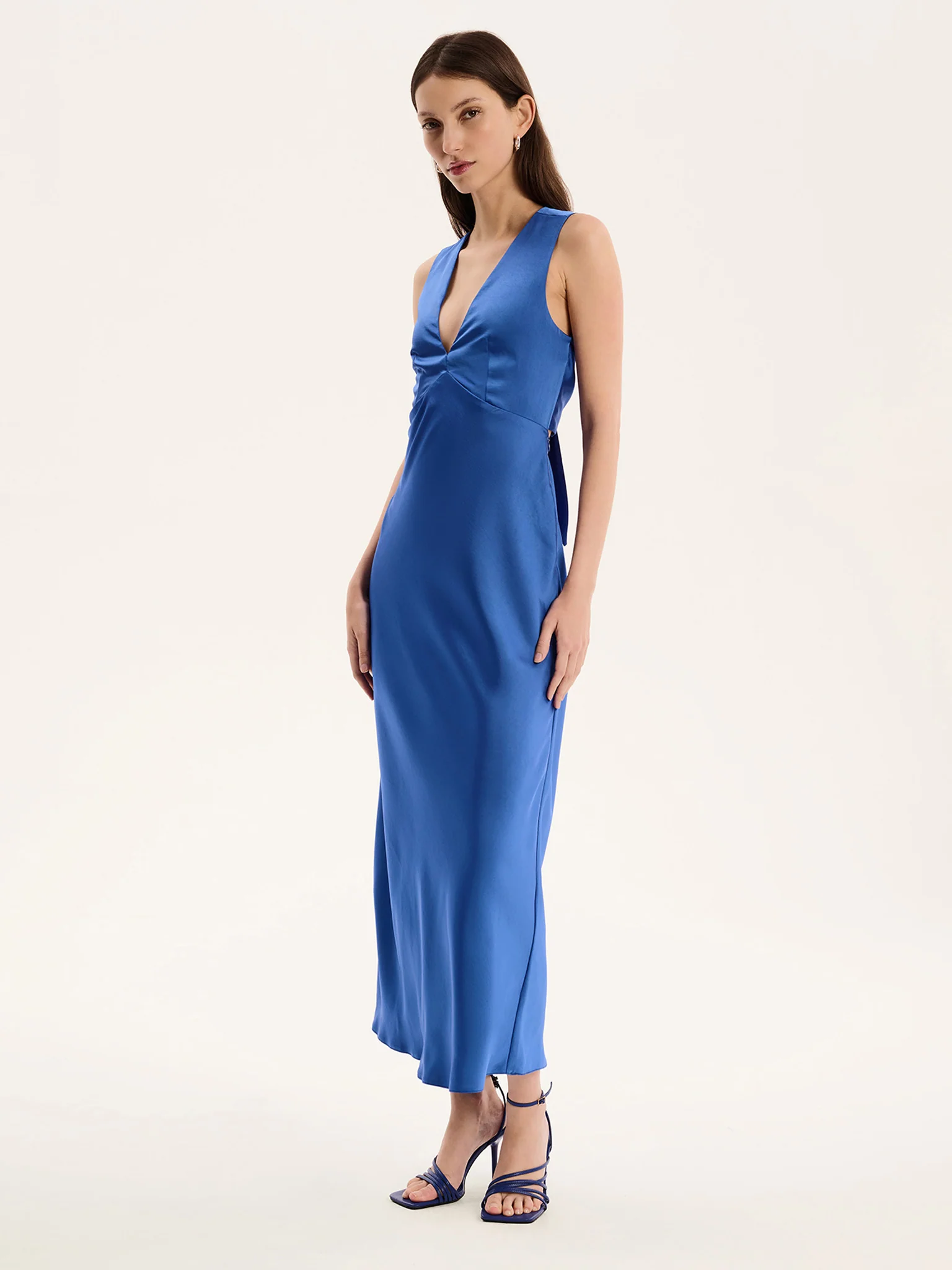 Nova Tie Back Dress in Cobalt - Image 3