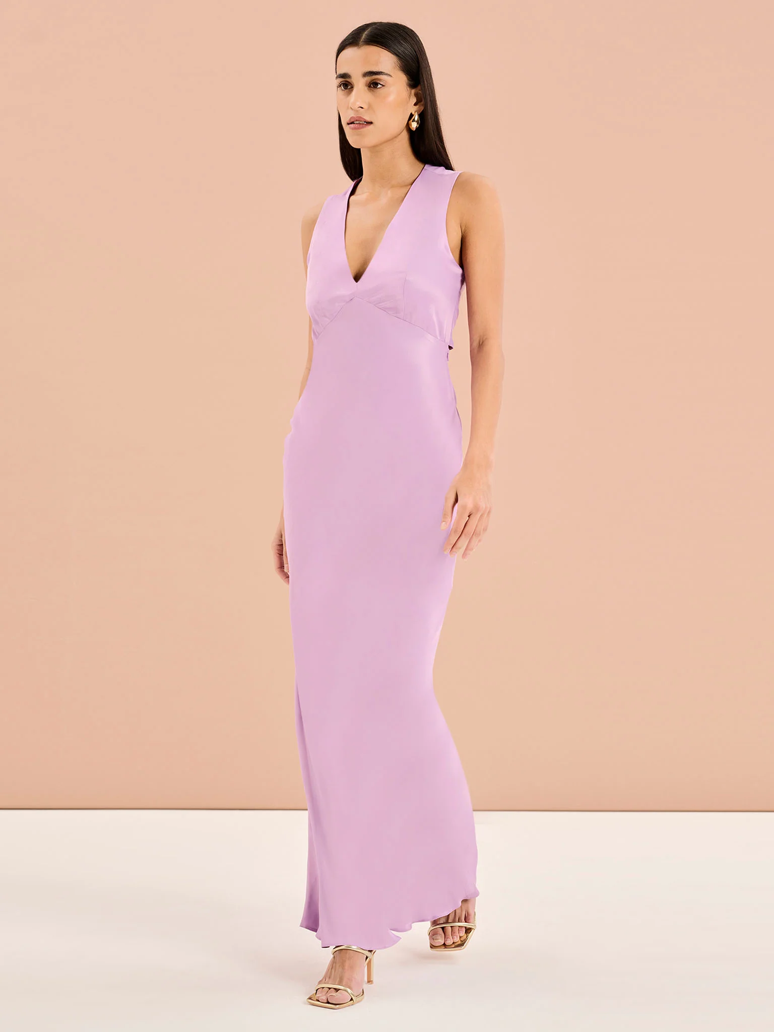 Nova Tie Back Dress in Lilac - Image 2