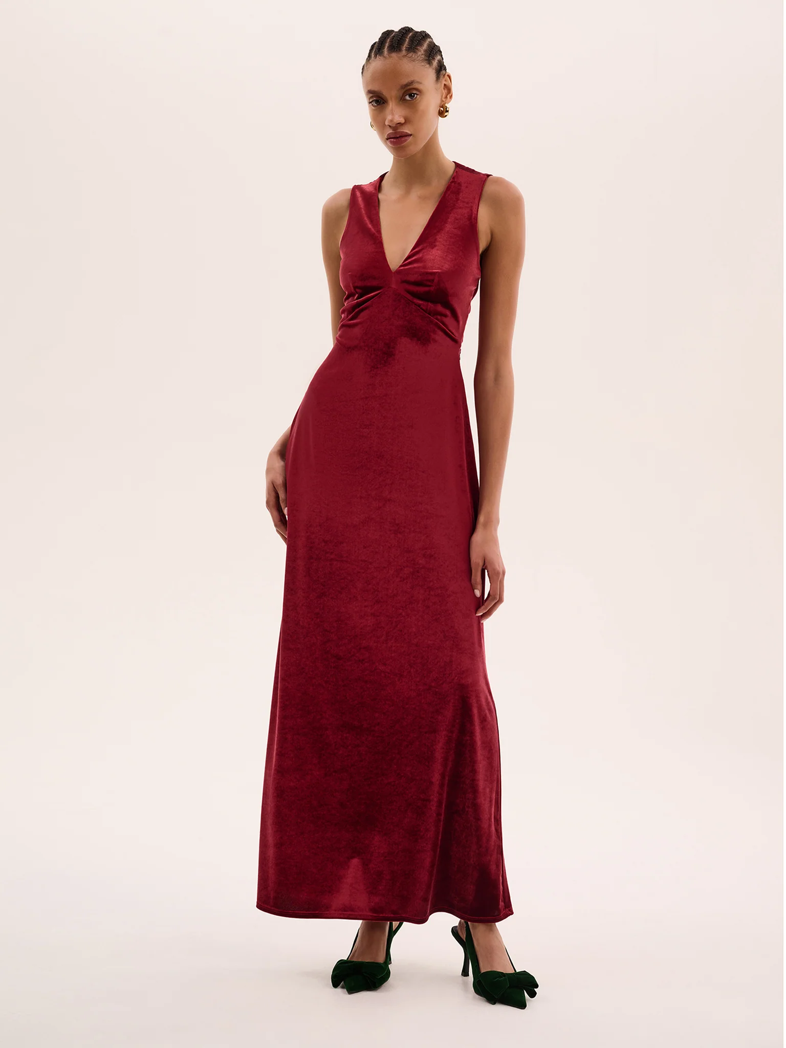Nova Velvet Dress in Red - Image 3