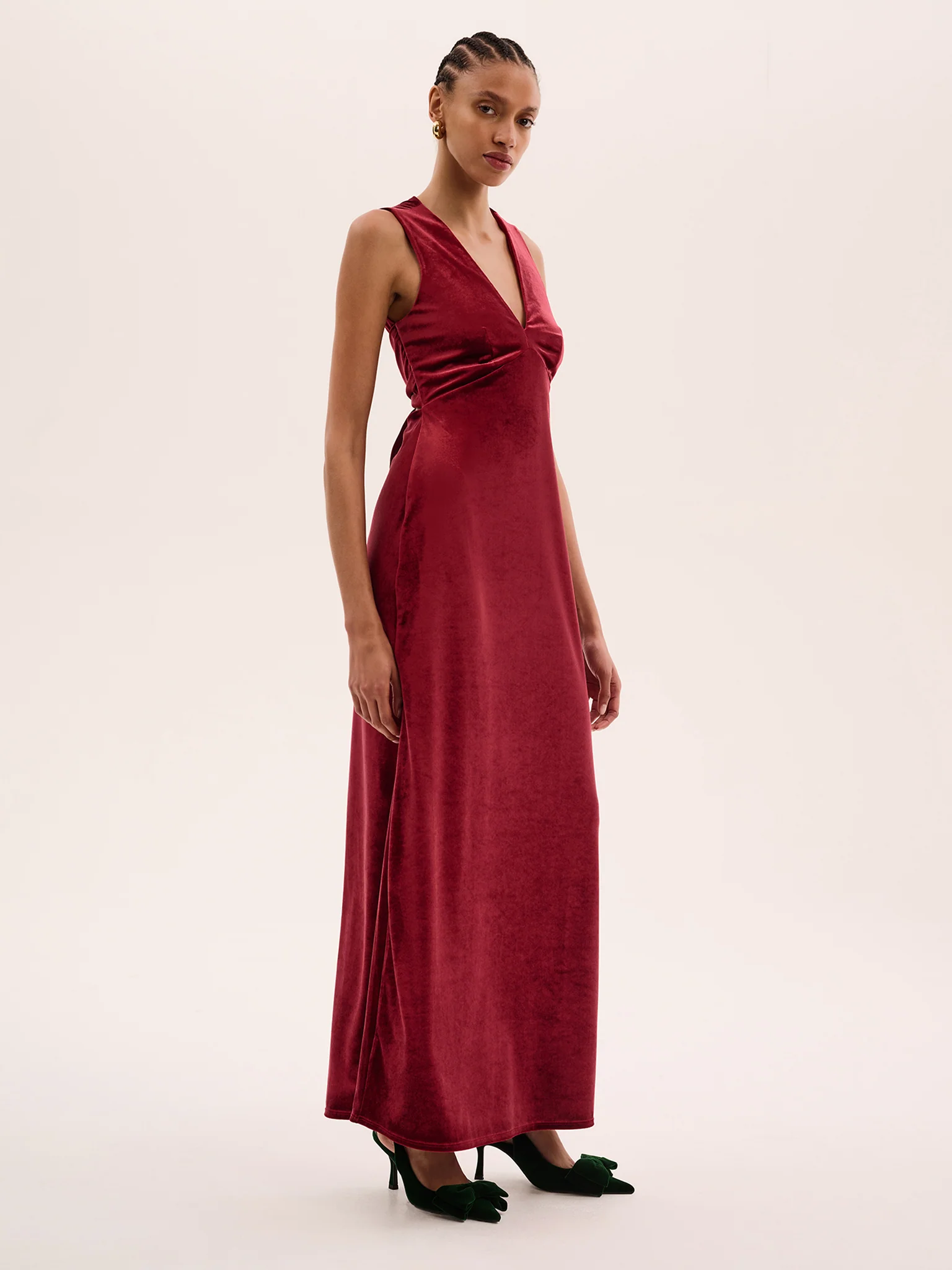 Nova Velvet Dress in Red - Image 4