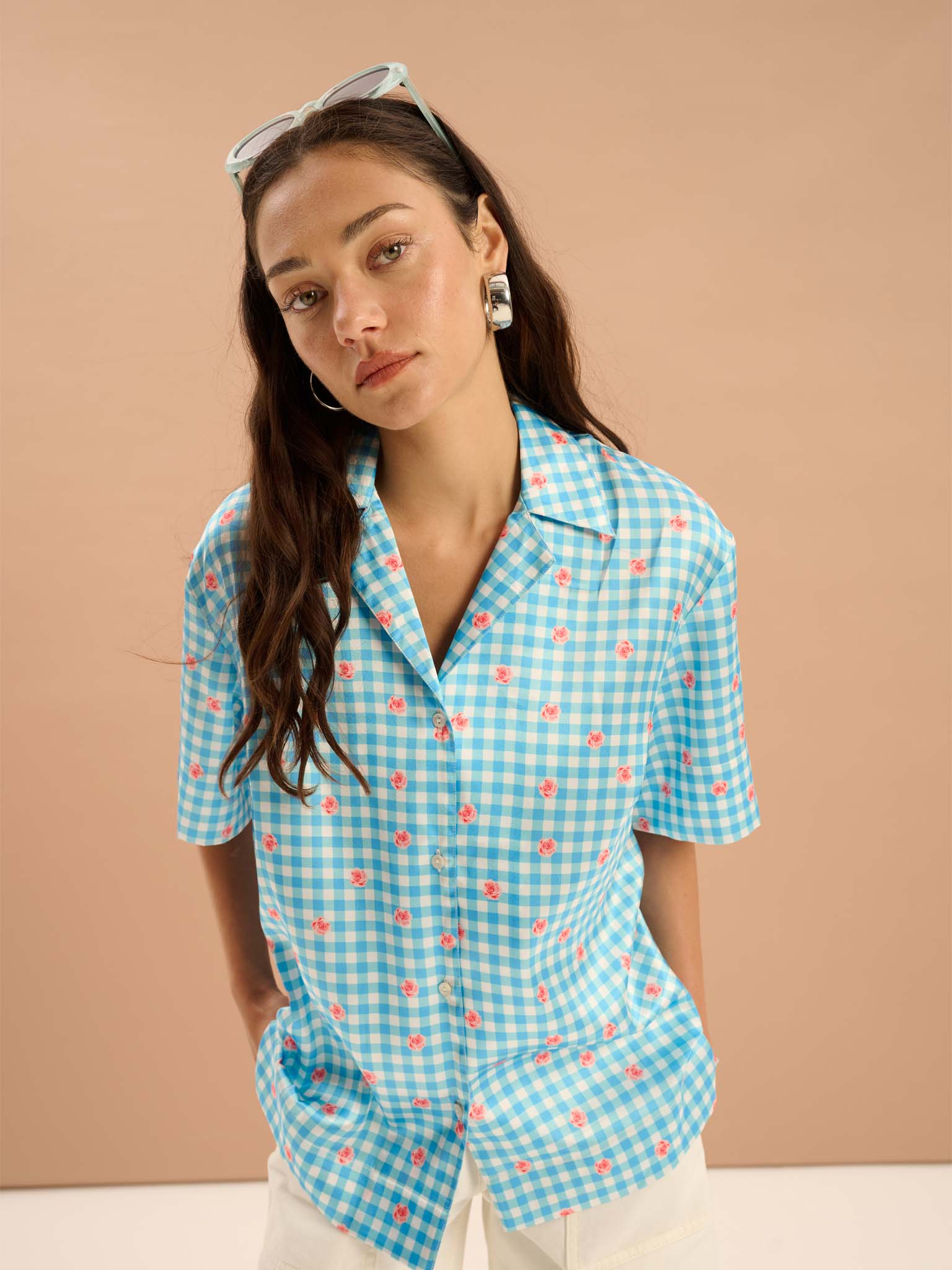 Oaklyn Floral Gingham Print Shirt - Image 2