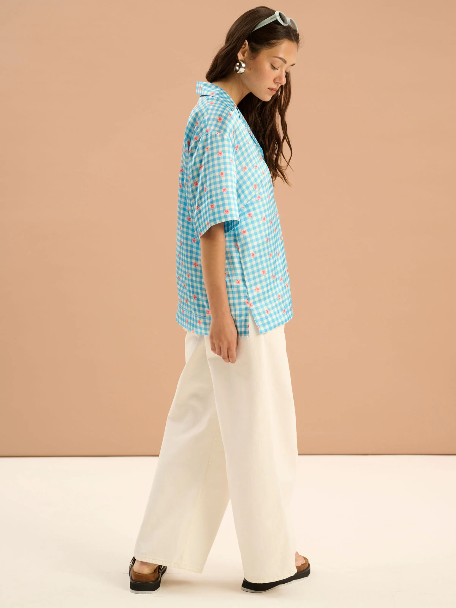 Oaklyn Floral Gingham Print Shirt - Image 3