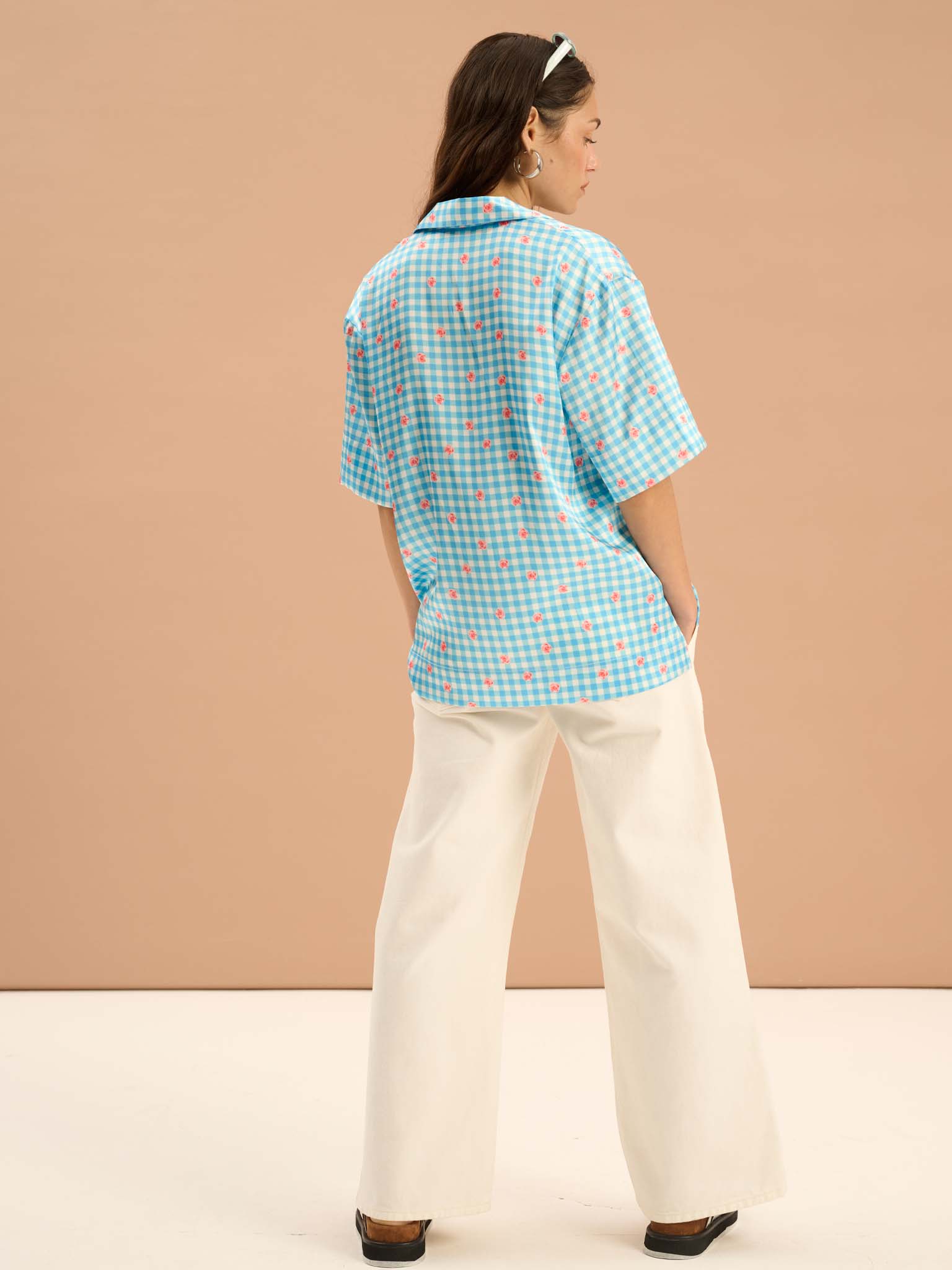 Oaklyn Floral Gingham Print Shirt - Image 4