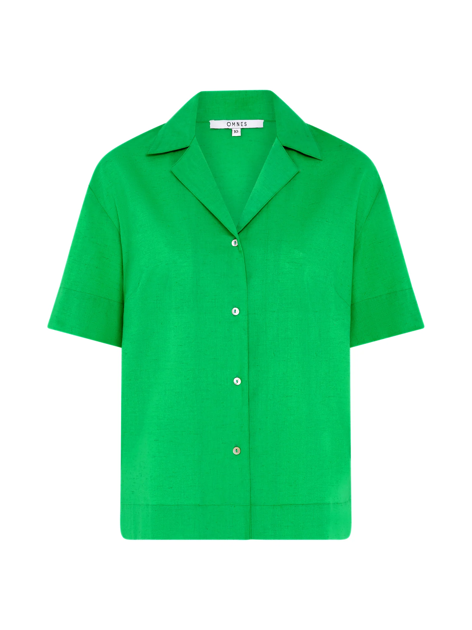 Oaklyn Linen Boxy Shirt in Green - Image 5