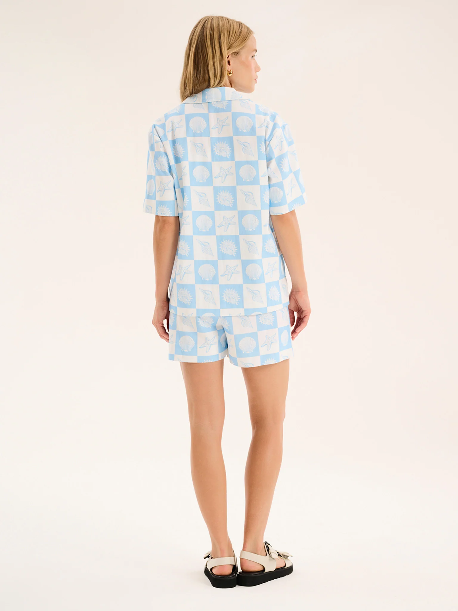Oaklyn Shirt in Shell Checkerboard Print - Image 3