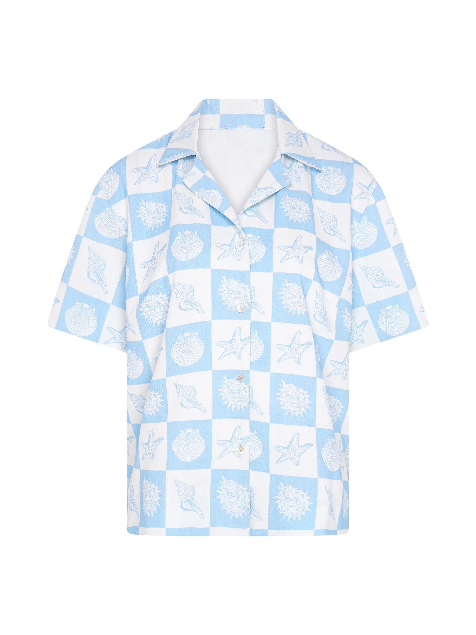 Oaklyn Shirt in Shell Checkerboard Print - Image 7