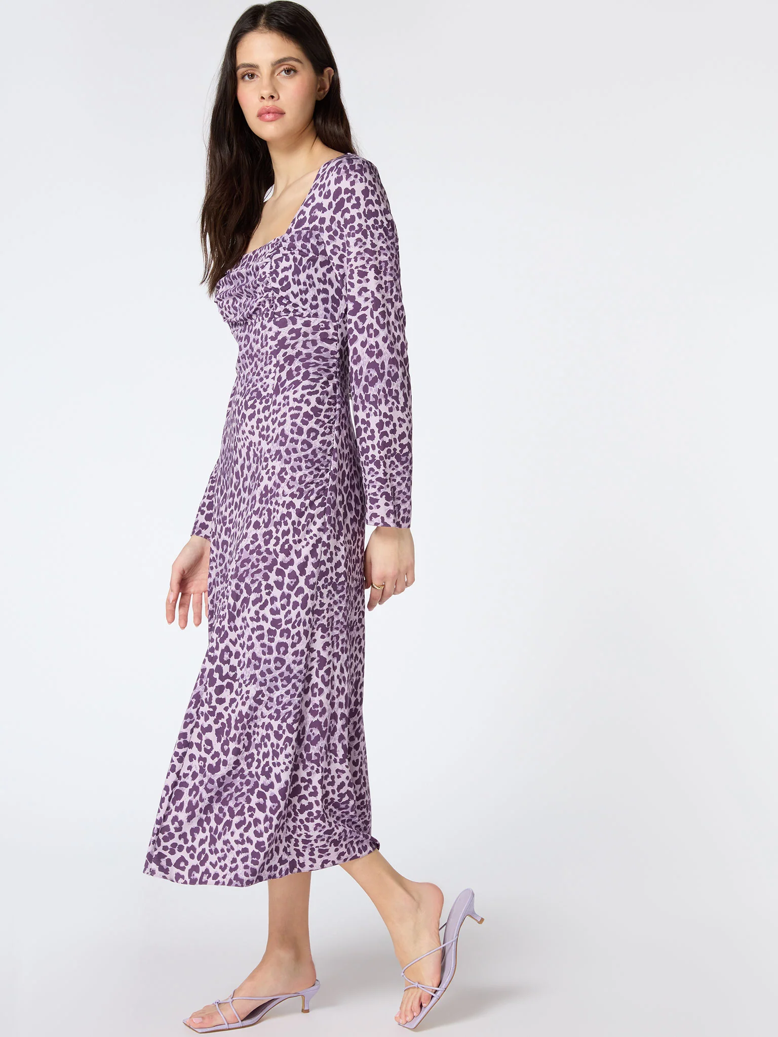 Olenia Dress in Purple Cheetah Print - Image 2