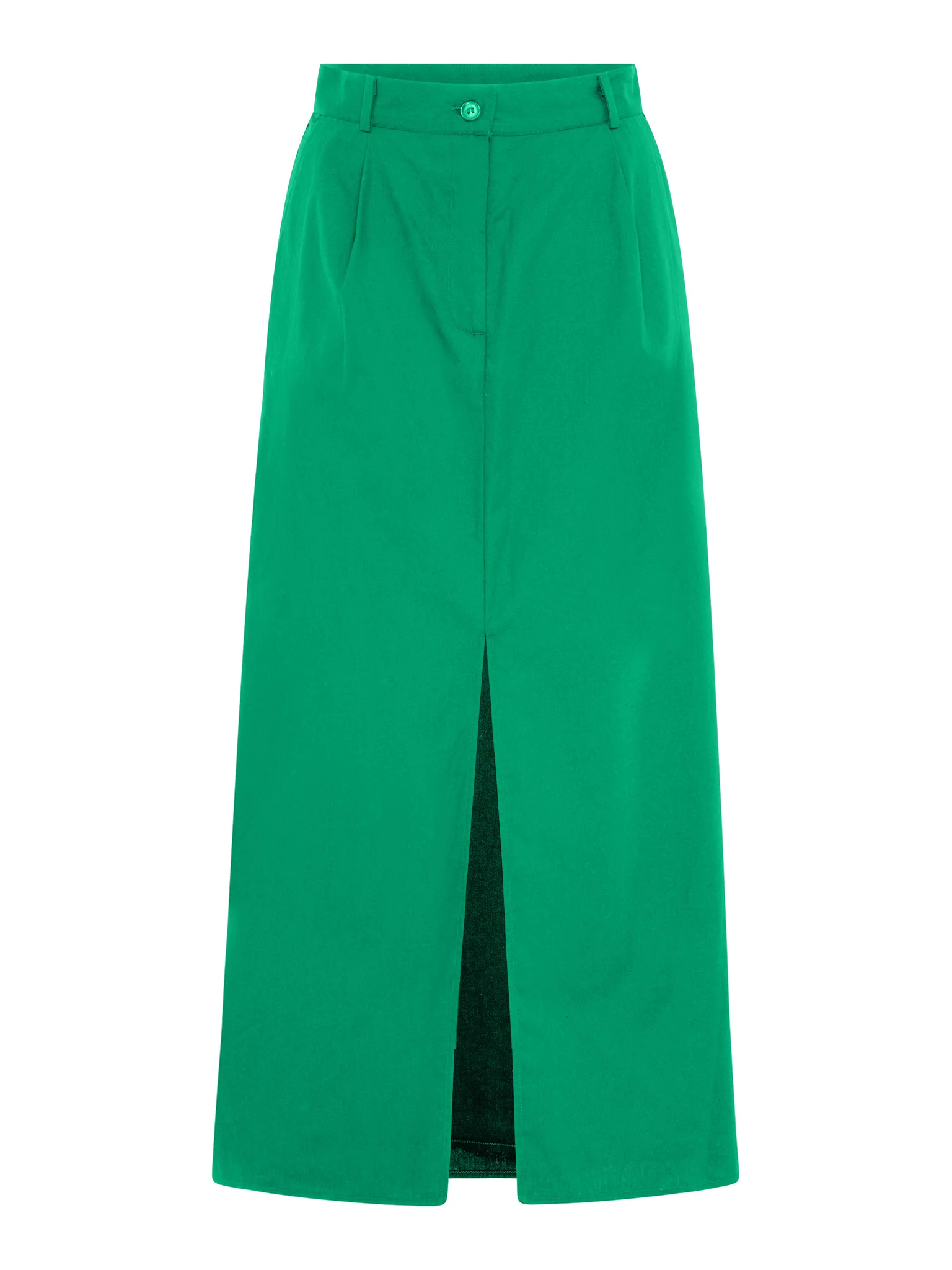 Olive A Line Midi Skirt in Green - Image 5