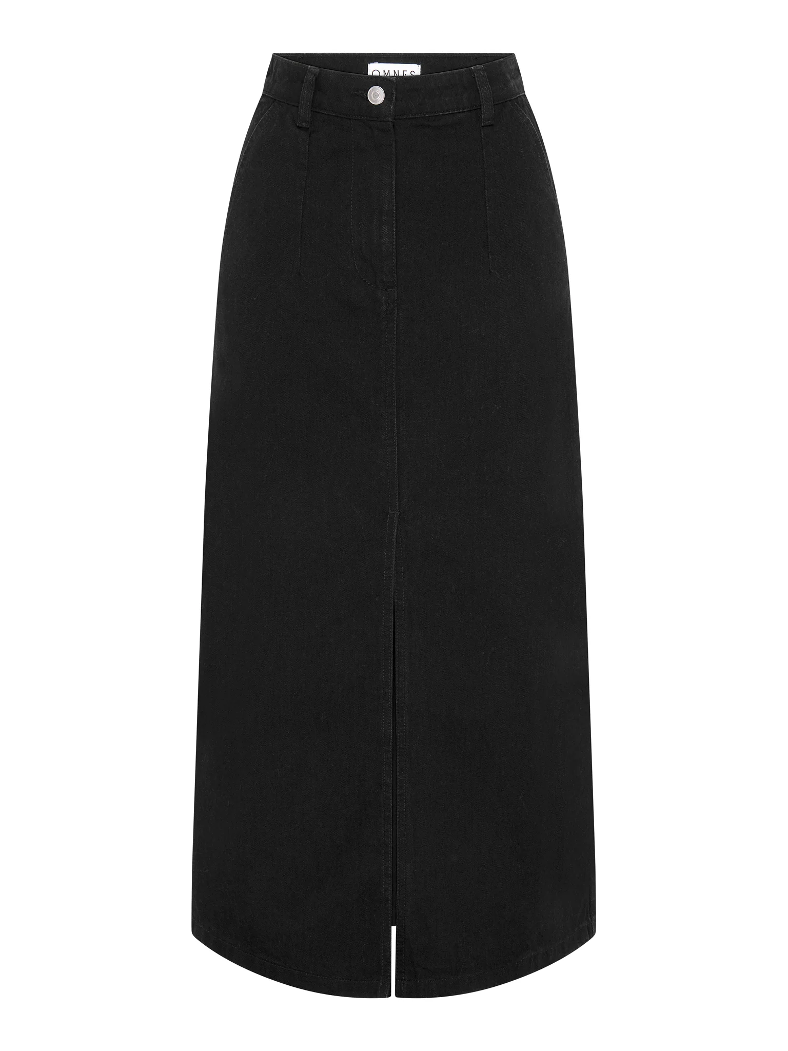 Olive Denim Skirt in Black - Image 4