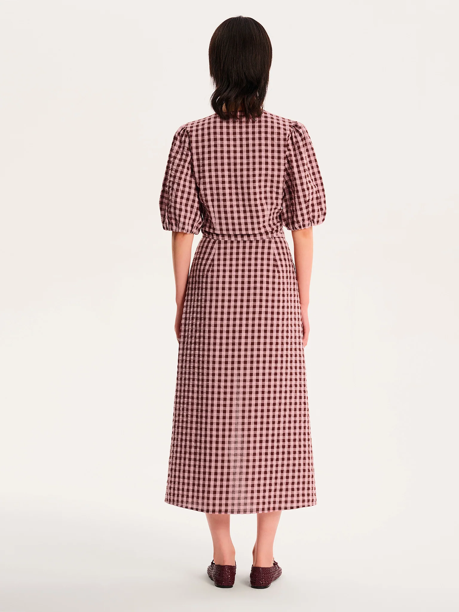 Olive Gingham Skirt in Pink - Image 4