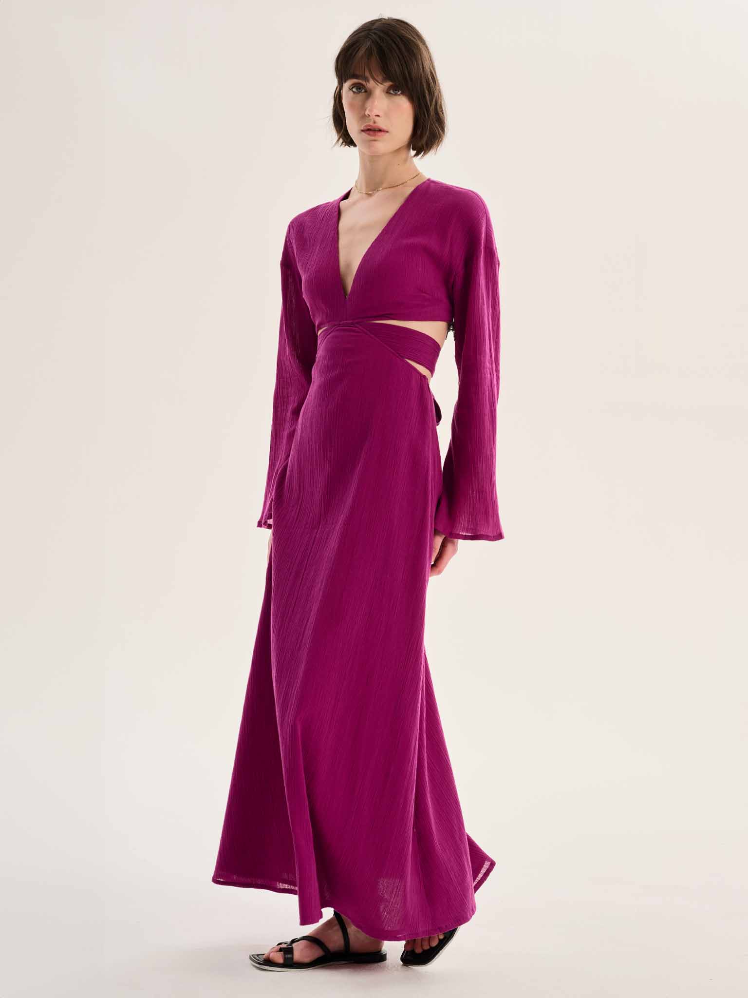 Orla Cut Out Maxi Dress in Purple - Image 2