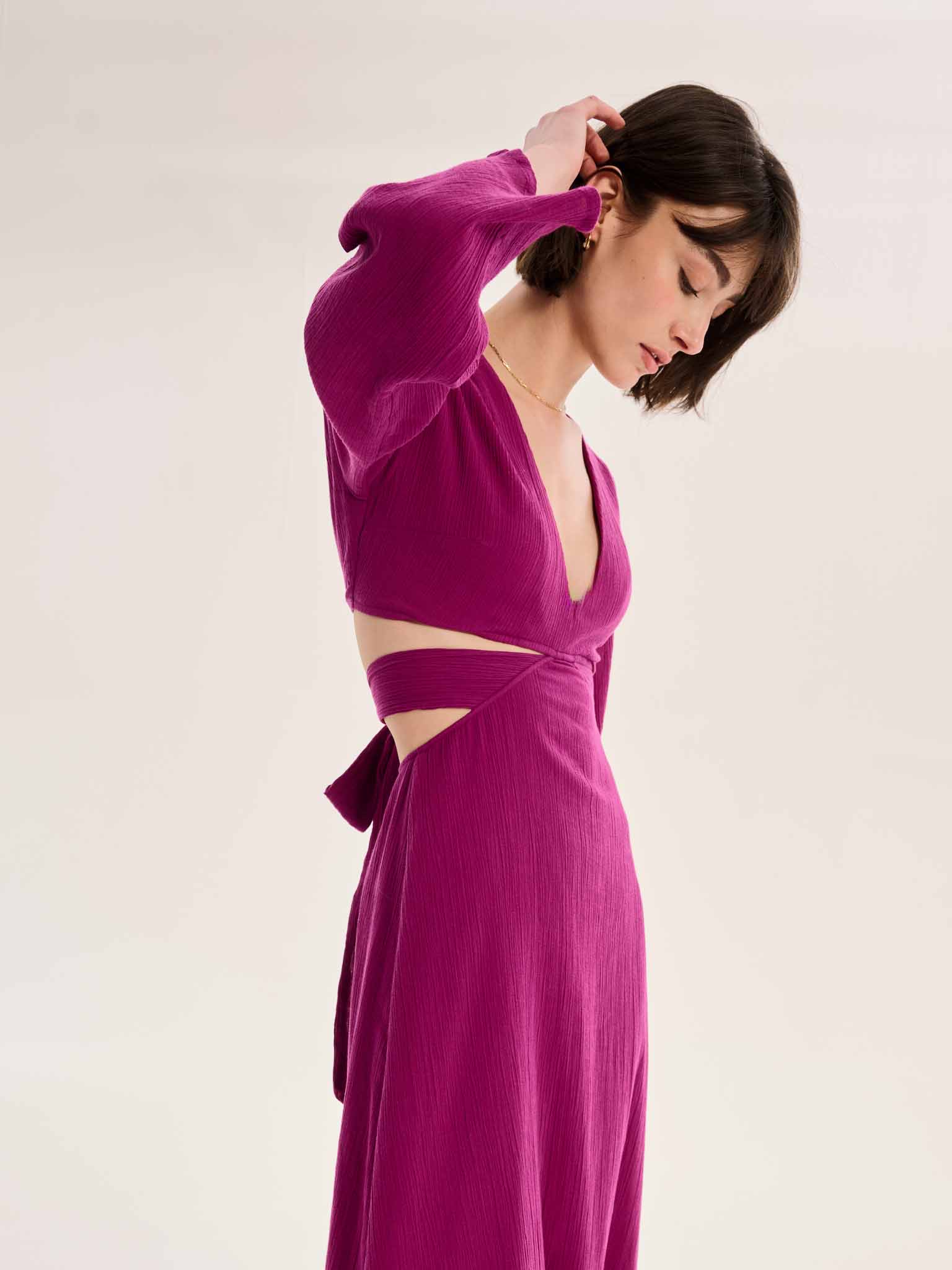 Orla Cut Out Maxi Dress in Purple - Image 3