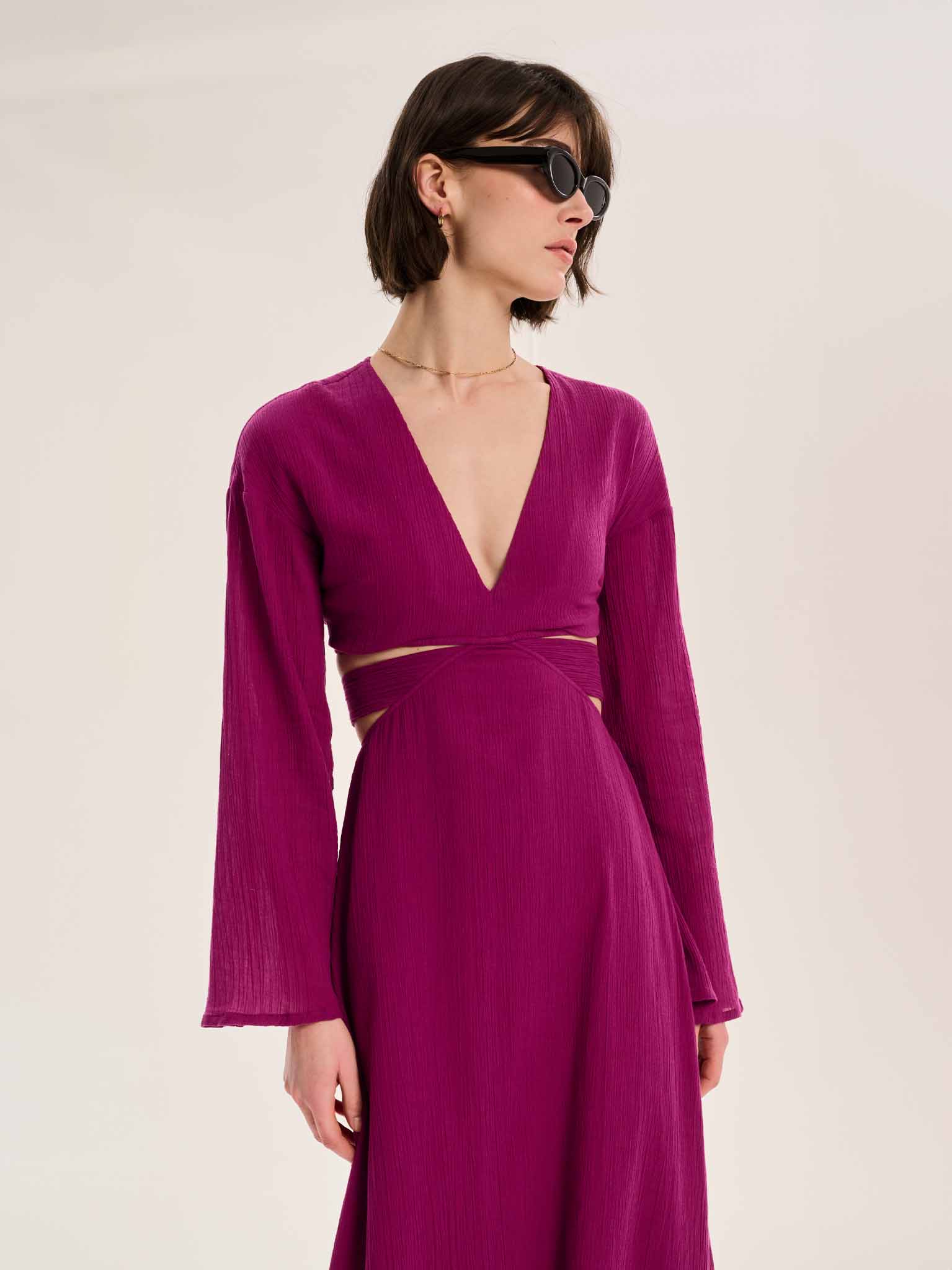 Orla Cut Out Maxi Dress in Purple - Image 4