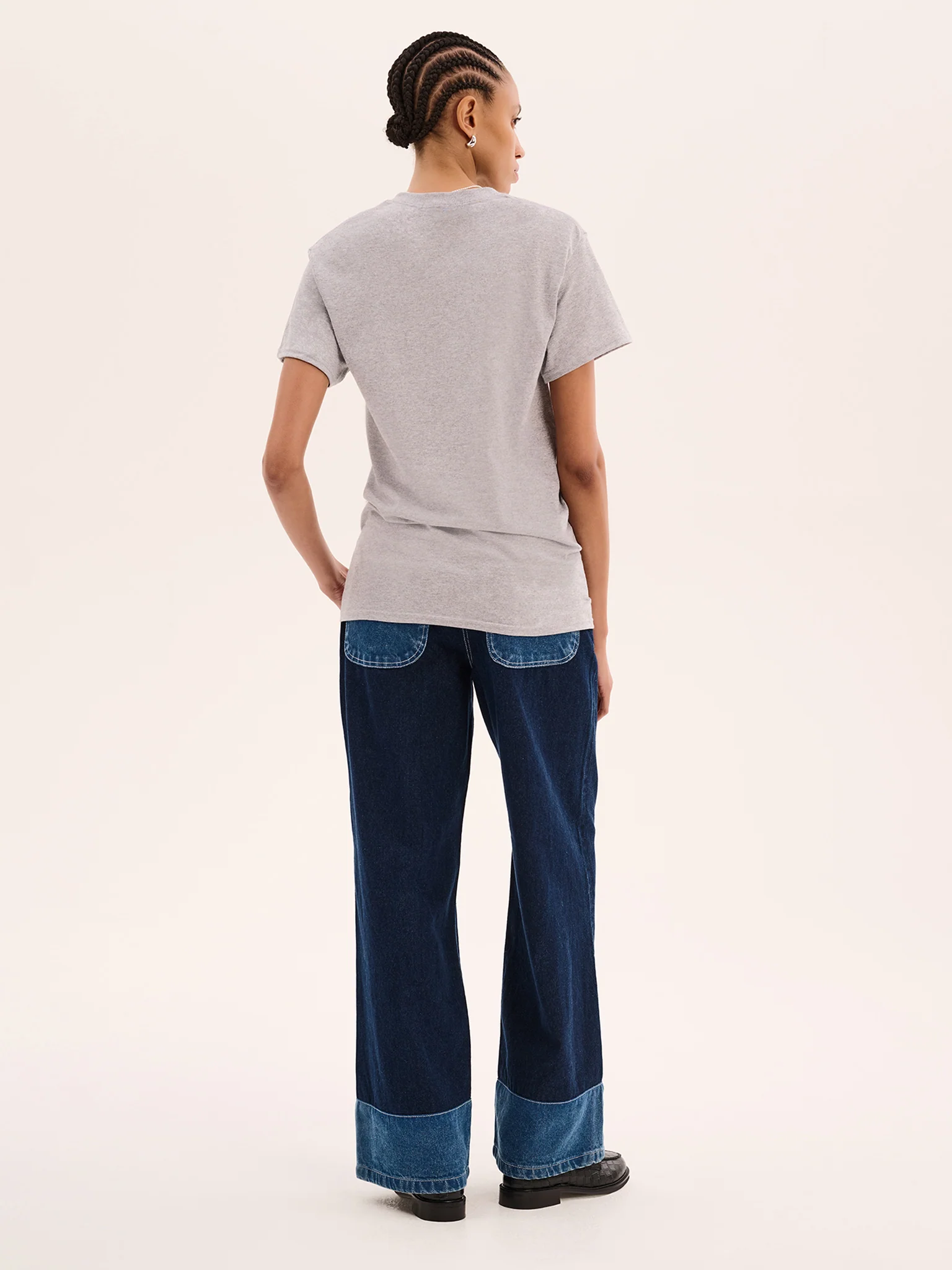 Jack Boyfriend Tee in Grey marl - Image 3