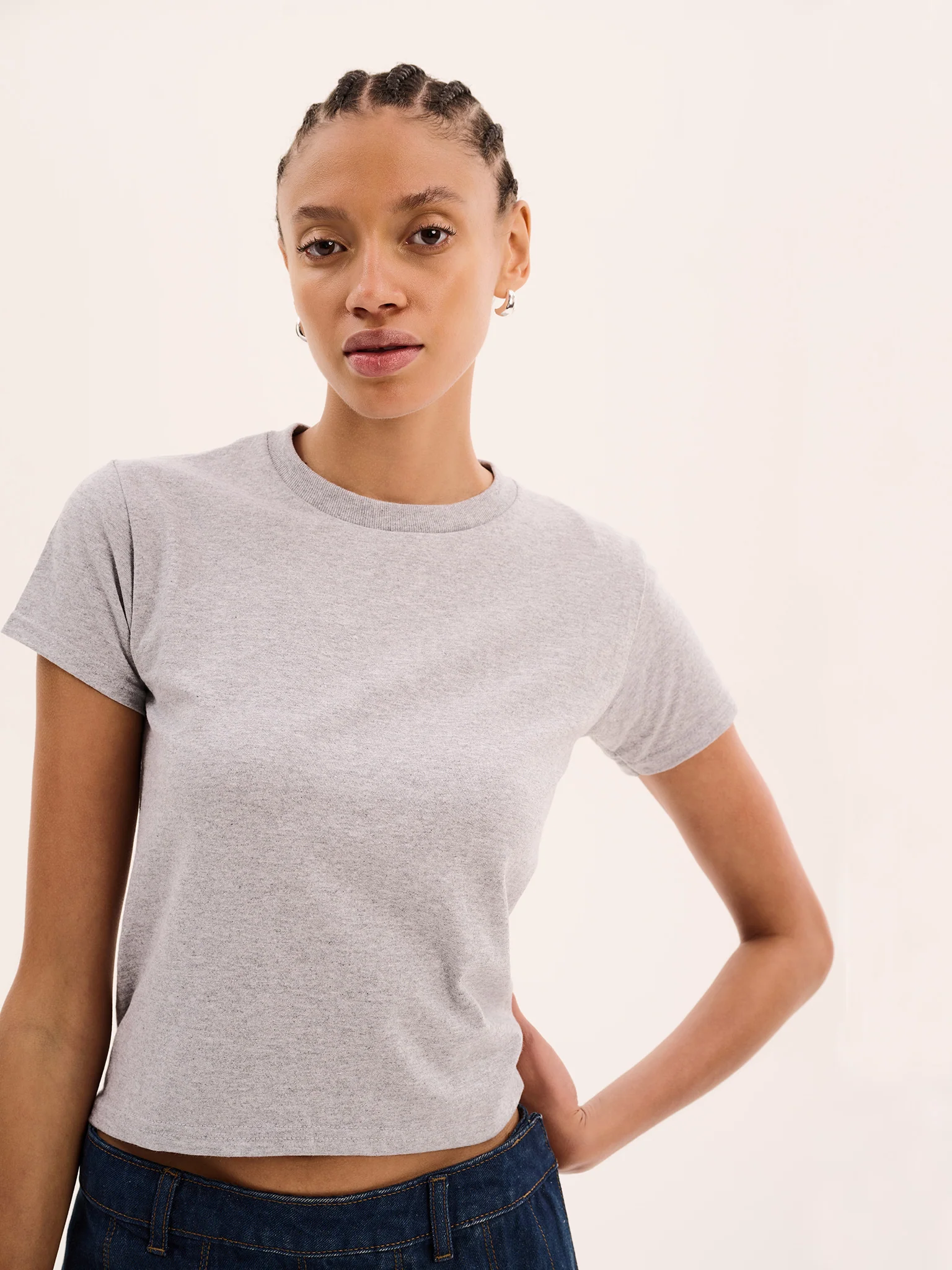 Jill Baby Tee in Grey - Image 2