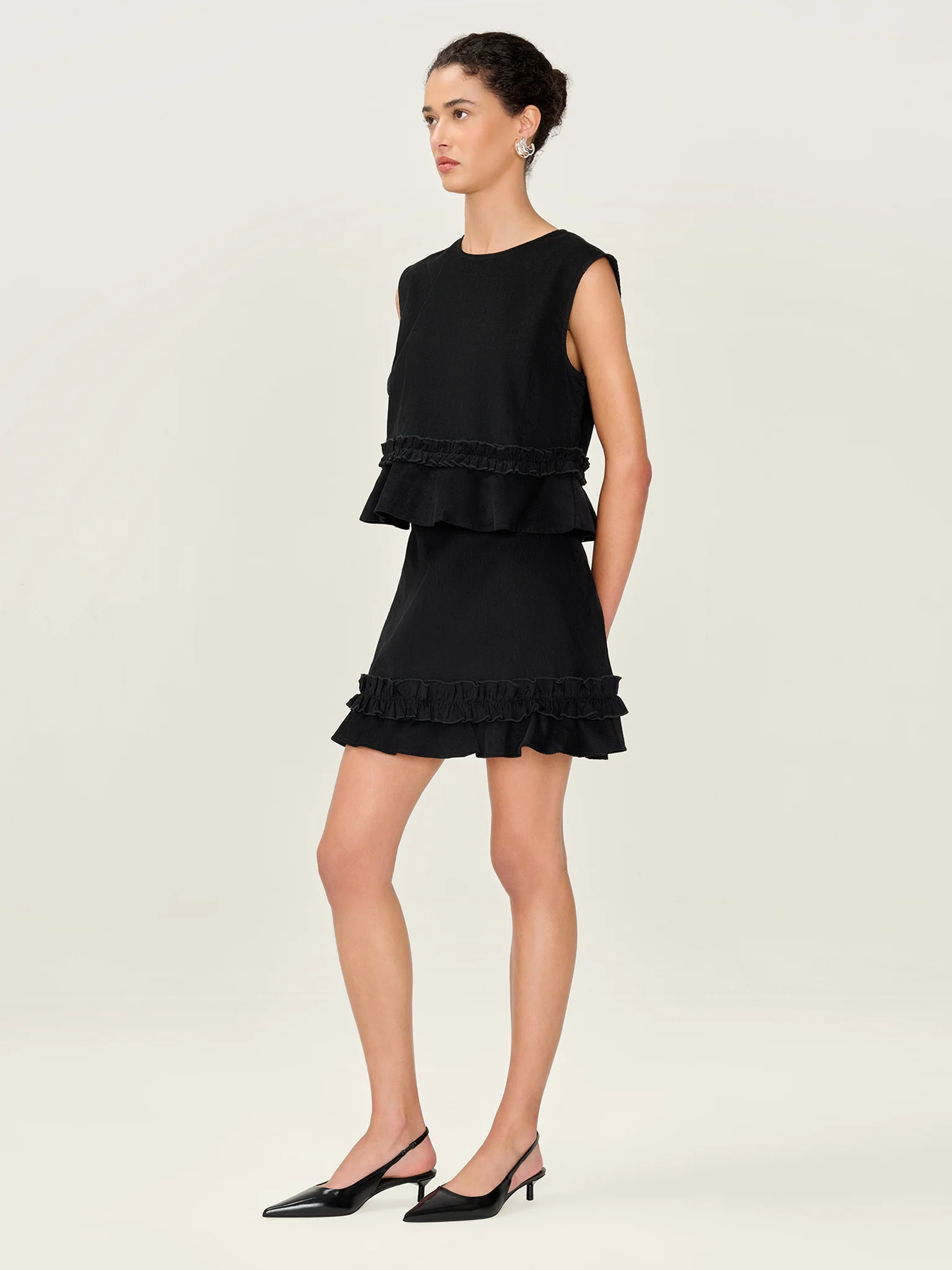 Prudie Cord Skirt in Black - Image 3