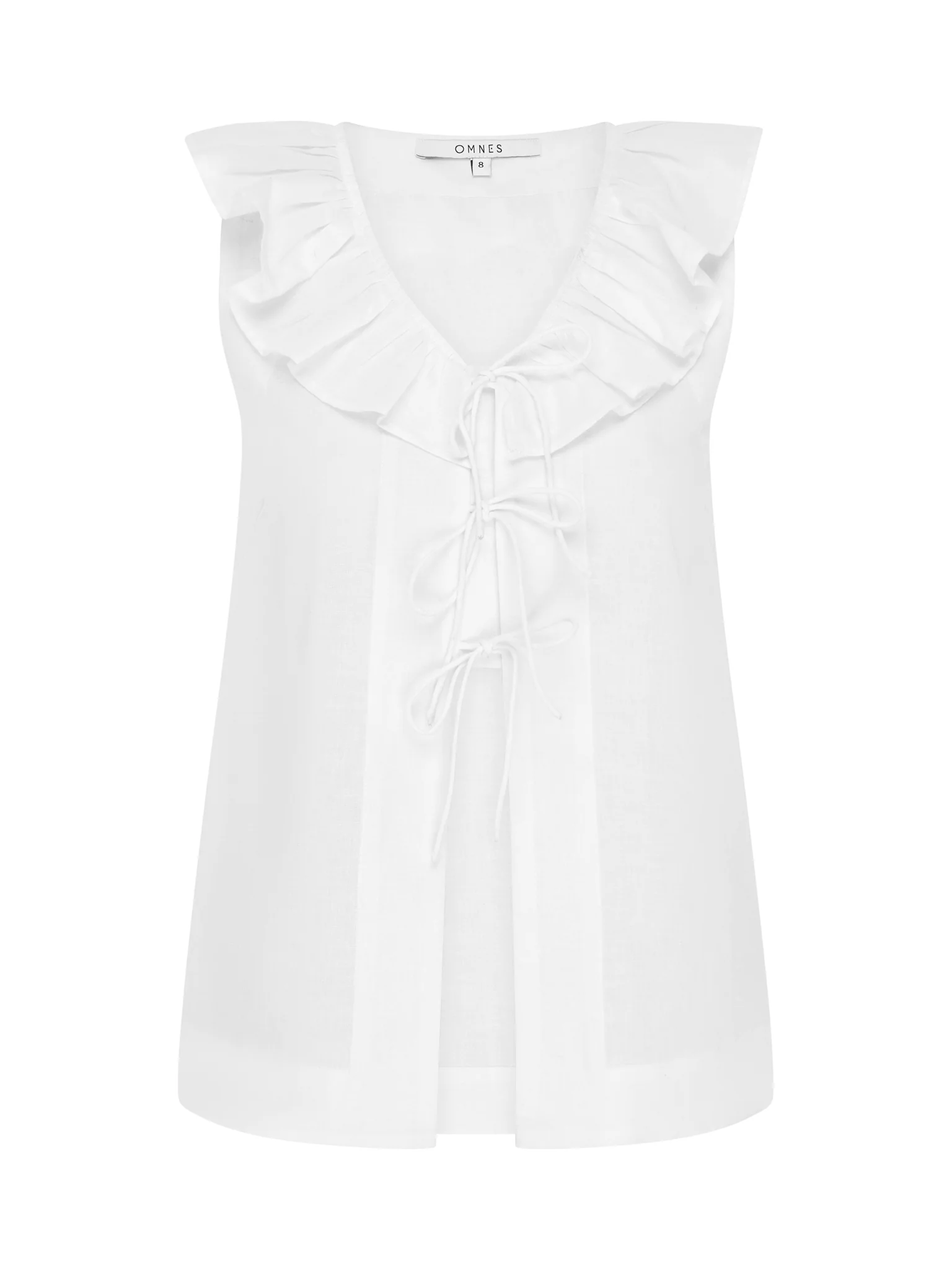 Rachael Frill Collar Sleeveless Blouse in White - Image 5