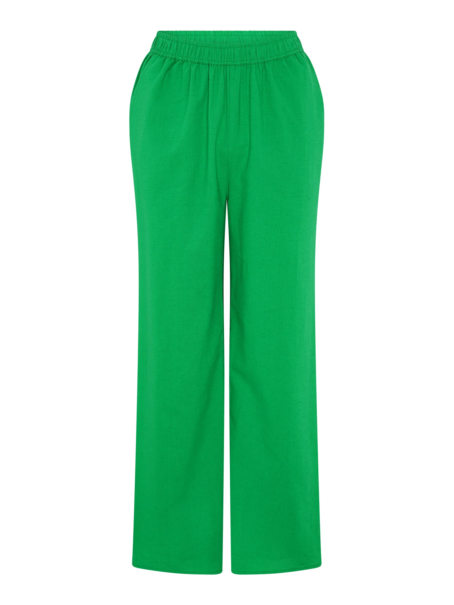 Ramela Elasticated Waist Linen Trouser in Green - Image 5