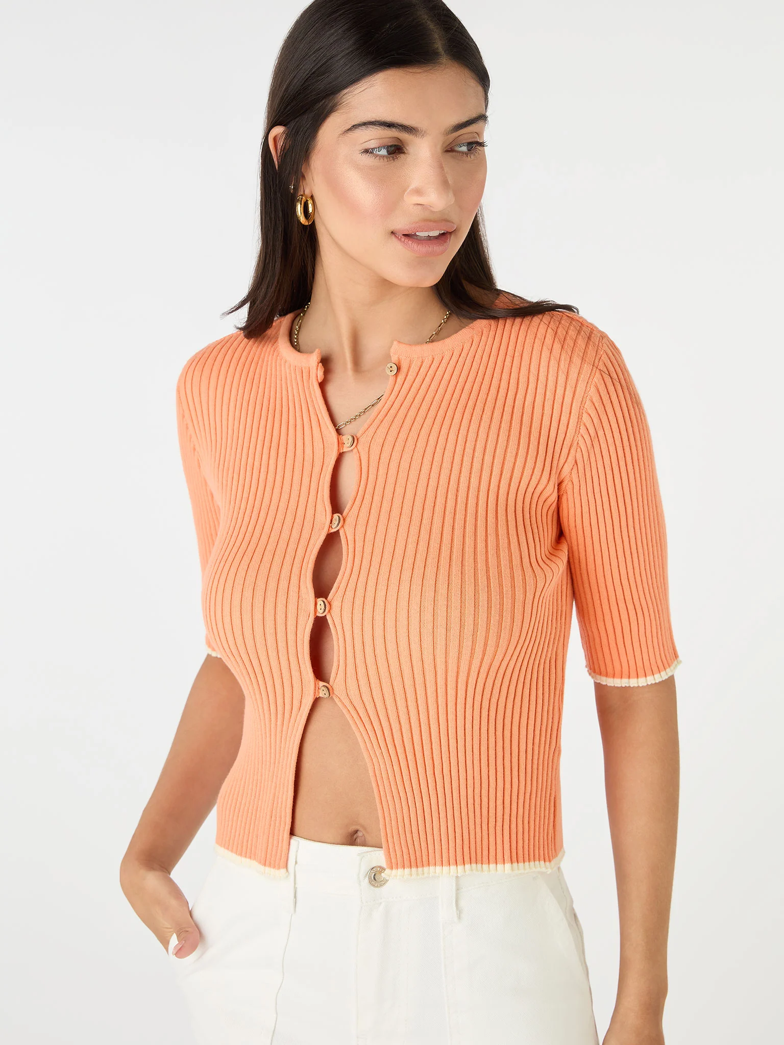 Ramona Cardigan in Coral - Image 4
