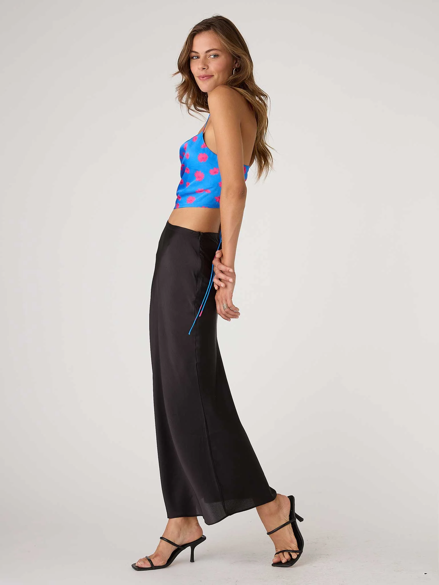 Raya Cami Top in Blue Floral Print - Image 2