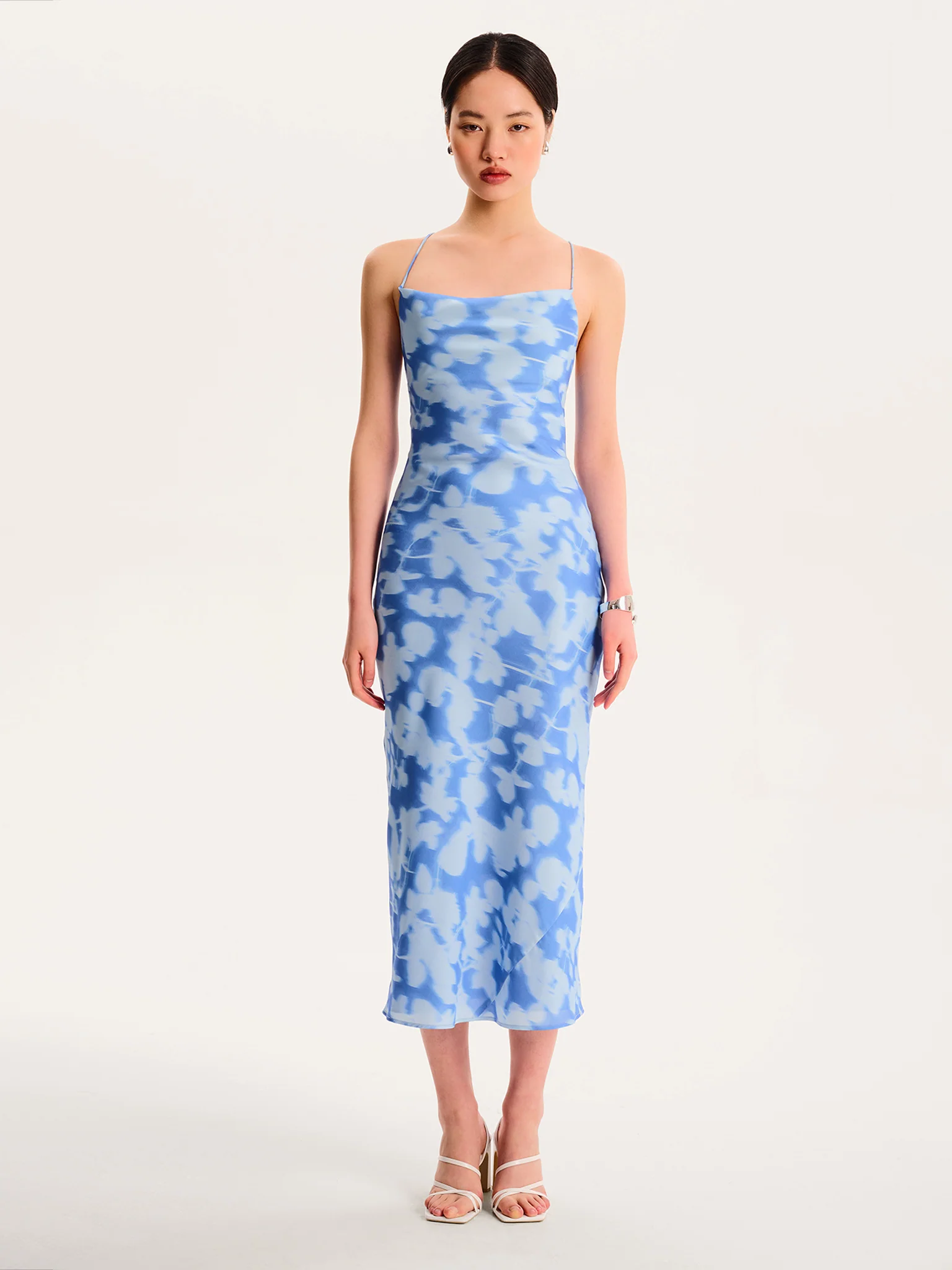 Riviera Midi Dress in Blurred Floral - Image 4