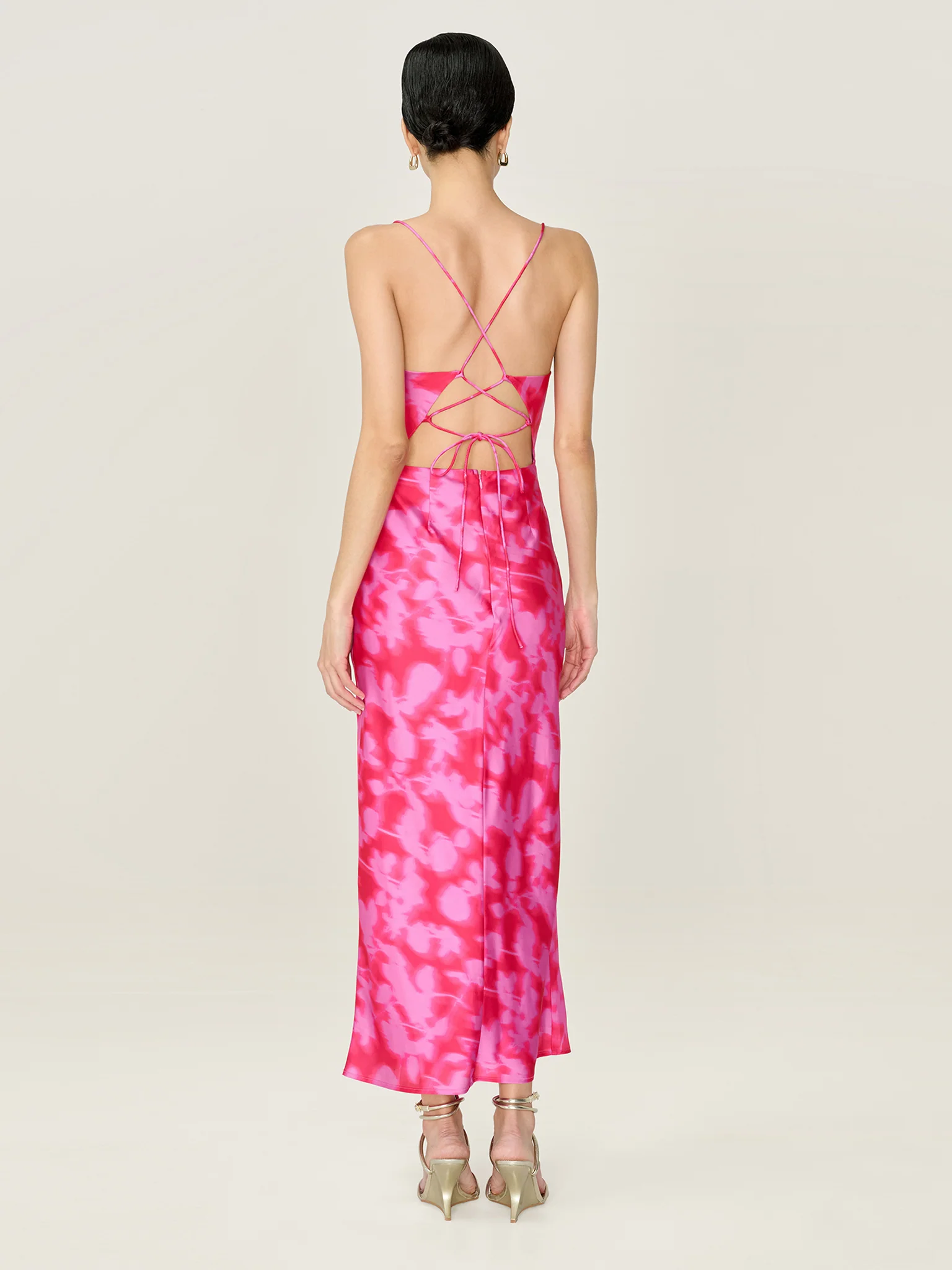 Riviera Dress in Blurred Floral Magenta - Image 6