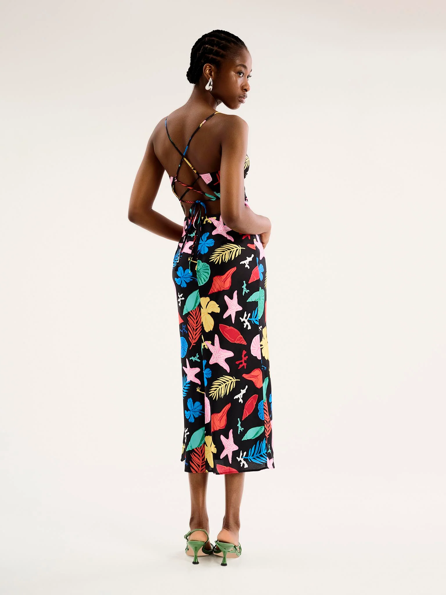 Riviera Midi Dress in Shell Print - Image 2