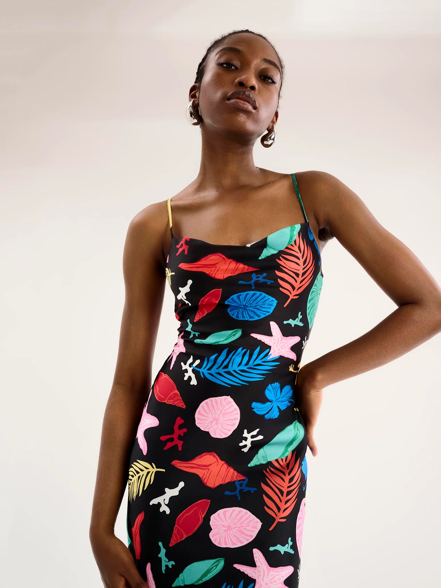 Riviera Midi Dress in Shell Print - Image 4