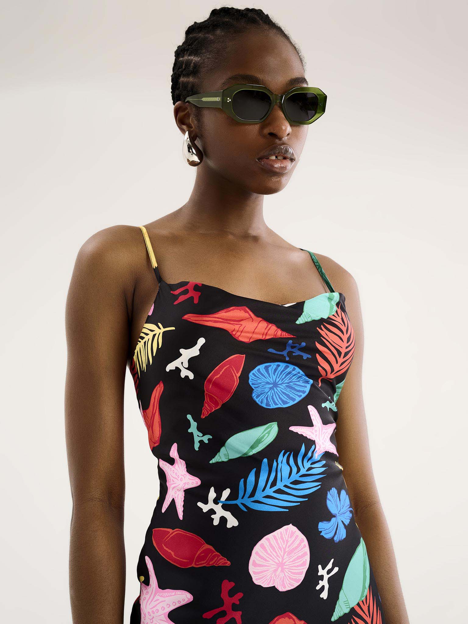 Riviera Midi Dress in Shell Print - Image 6