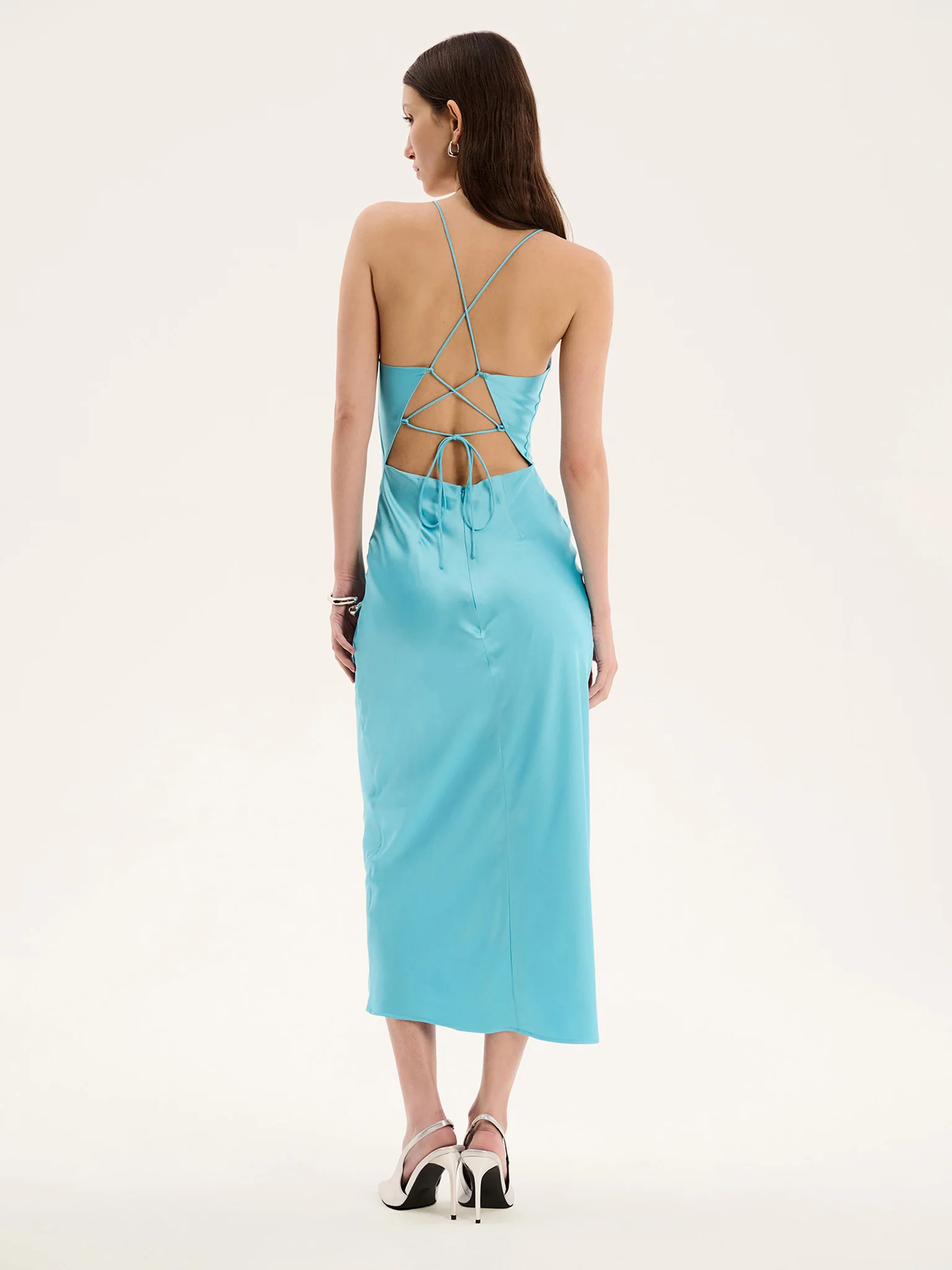 Riviera Midi Dress in Turquoise - Image 2