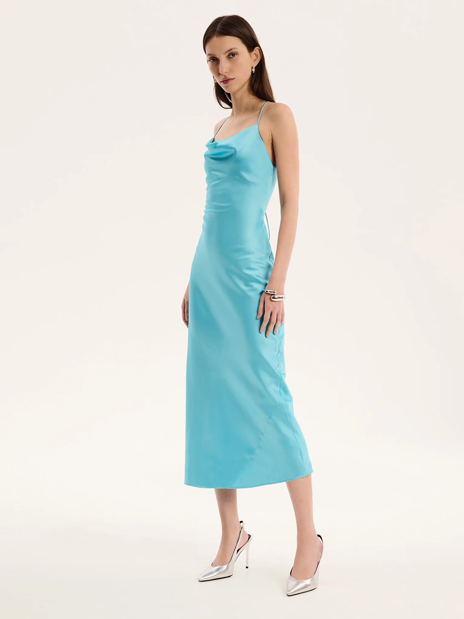 Riviera Midi Dress in Turquoise - Image 3