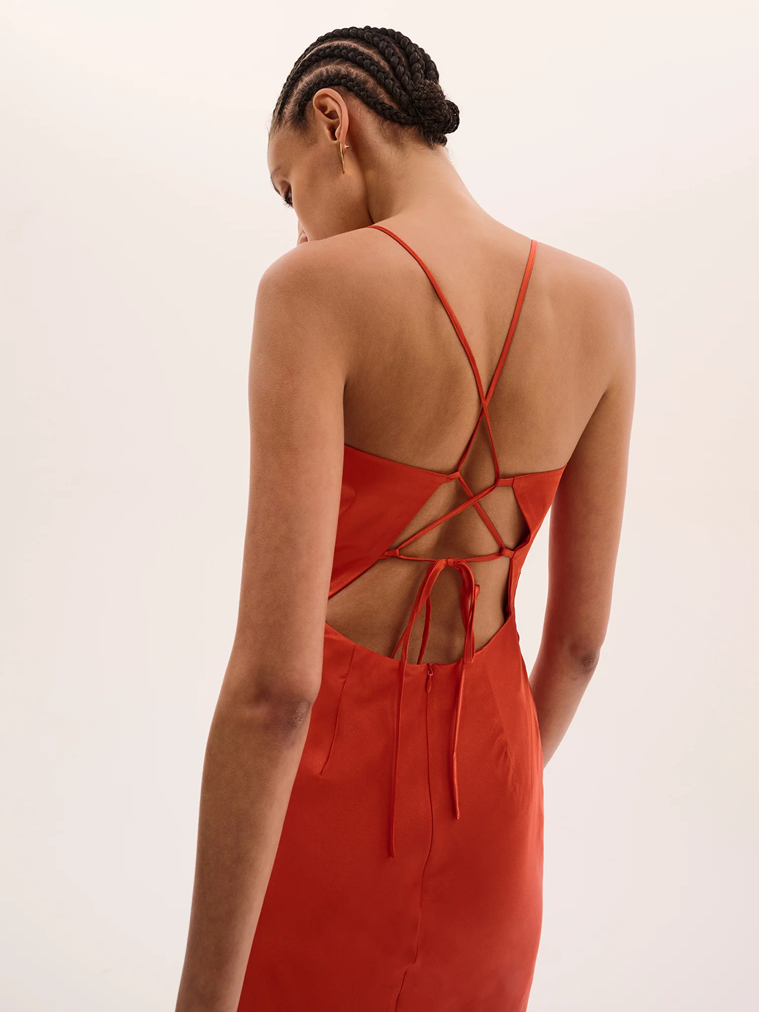 Riviera Midi Dress in Brick Orange - Image 4
