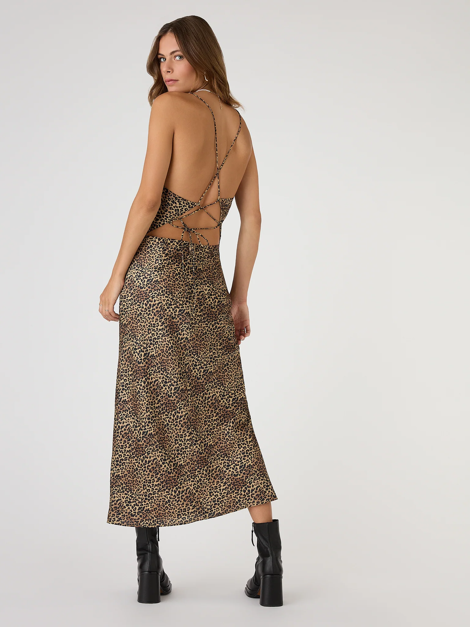 Riviera Midi Dress in Cheetah Print - Image 3