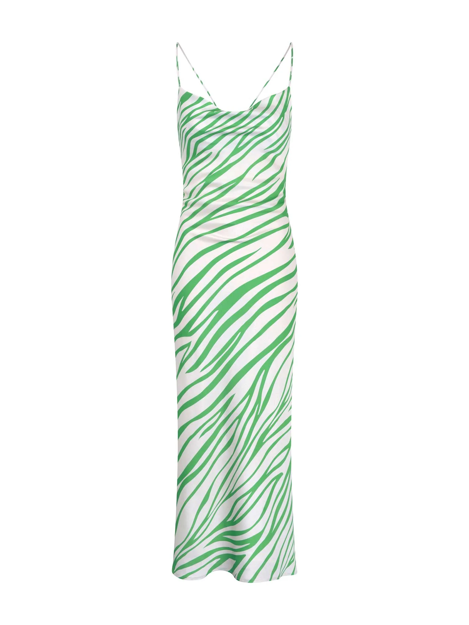 Riviera Midi Dress in Green & White Zebra - Image 6