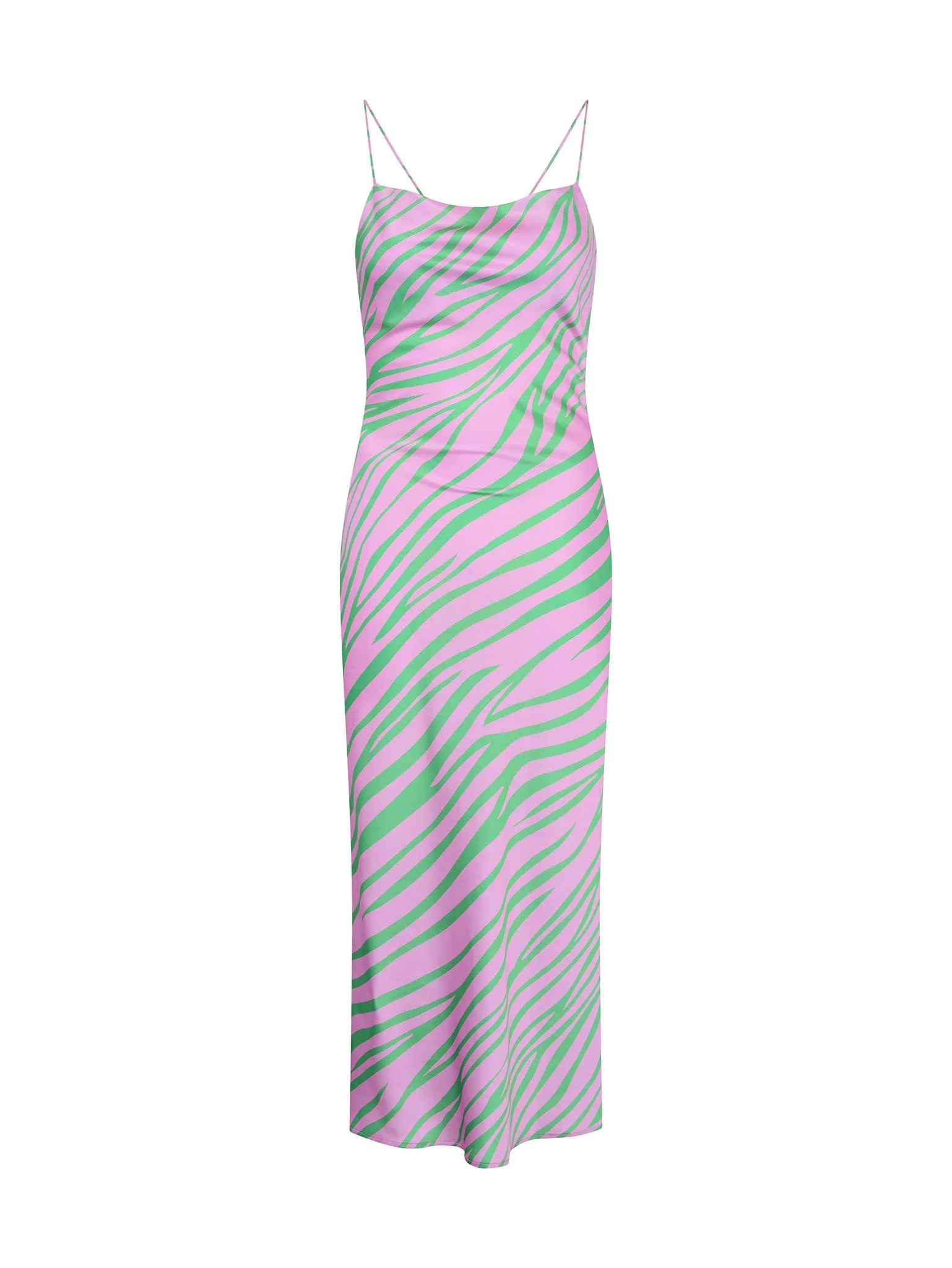 Riviera Midi Dress in Pink & Green Zebra - Image 6