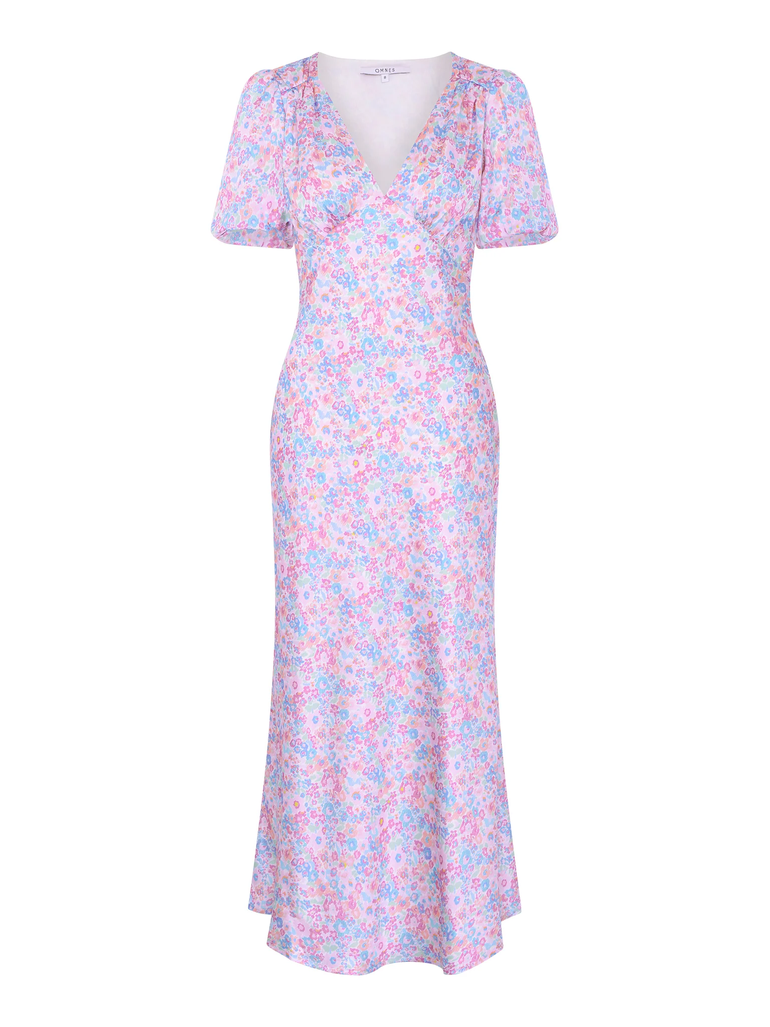 Rosie Ruched Puff Sleeve Dress in Sketched Floral Print - Image 5