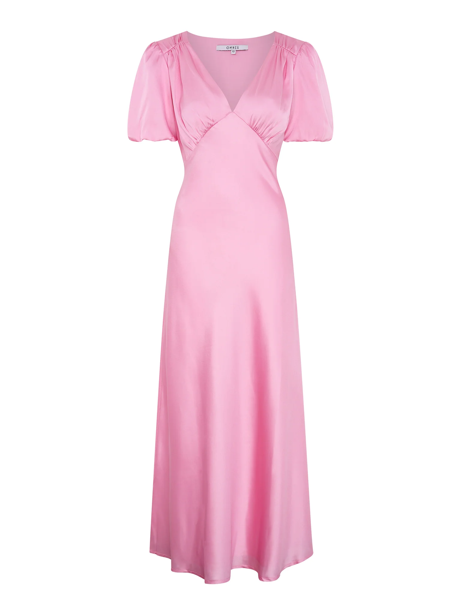 Rosie Ruched Puff Sleeve Dress in Pink - Image 5
