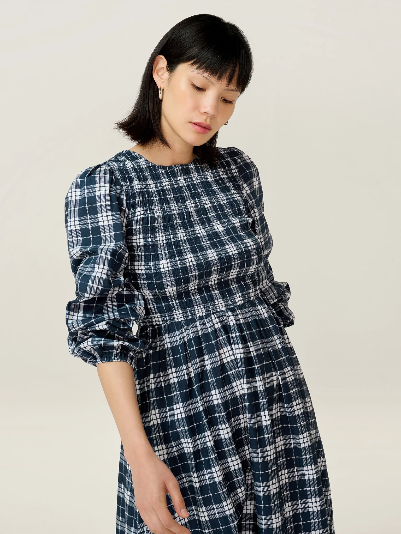 Saint Dress in Navy Check - Image 5