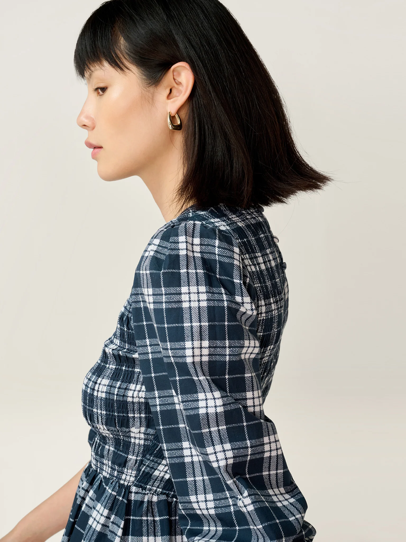 Saint Dress in Navy Check - Image 7